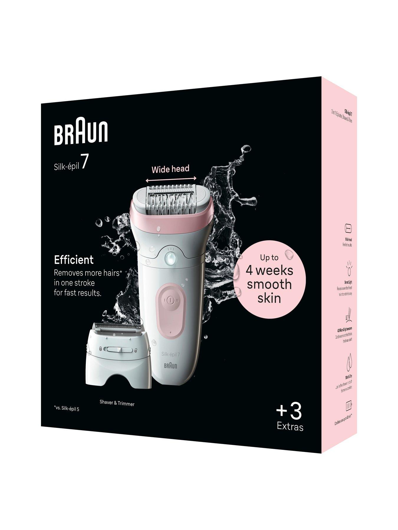 Image 3 of 8 of Braun Silk-epil 7 Epilator With Lady Shaver Head &amp; Trimmer Comb, 7-030