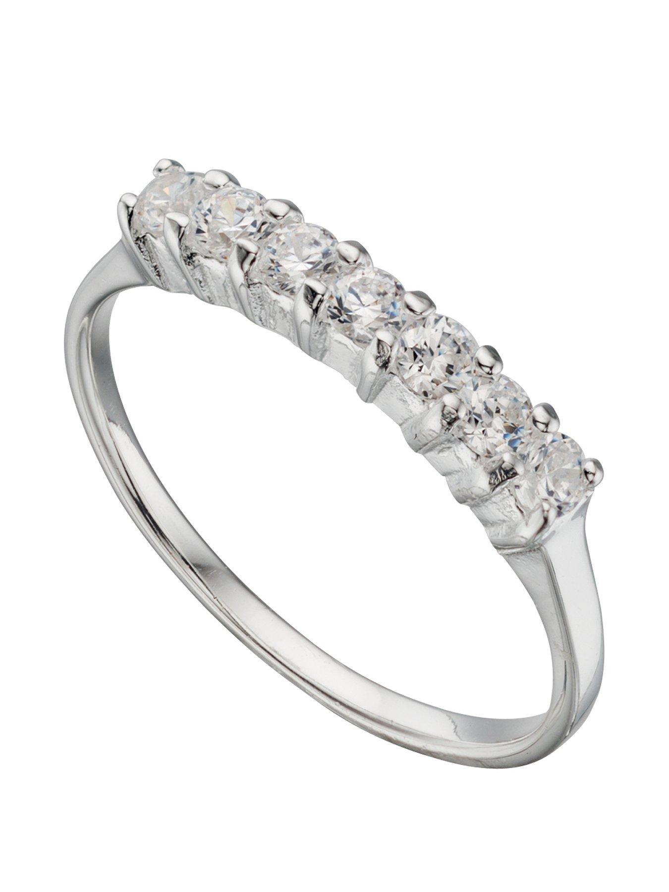 Product photograph of The Love Silver Collection Sterling Silver Cz Eternity Ring from very.co.uk