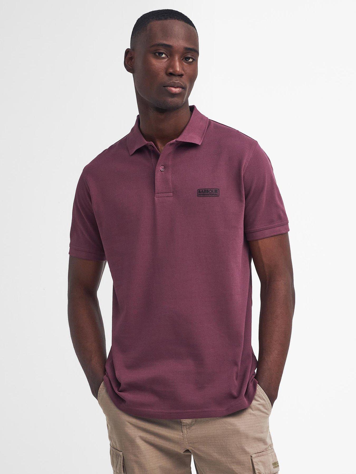 Grey and purple polo shirt hotsell