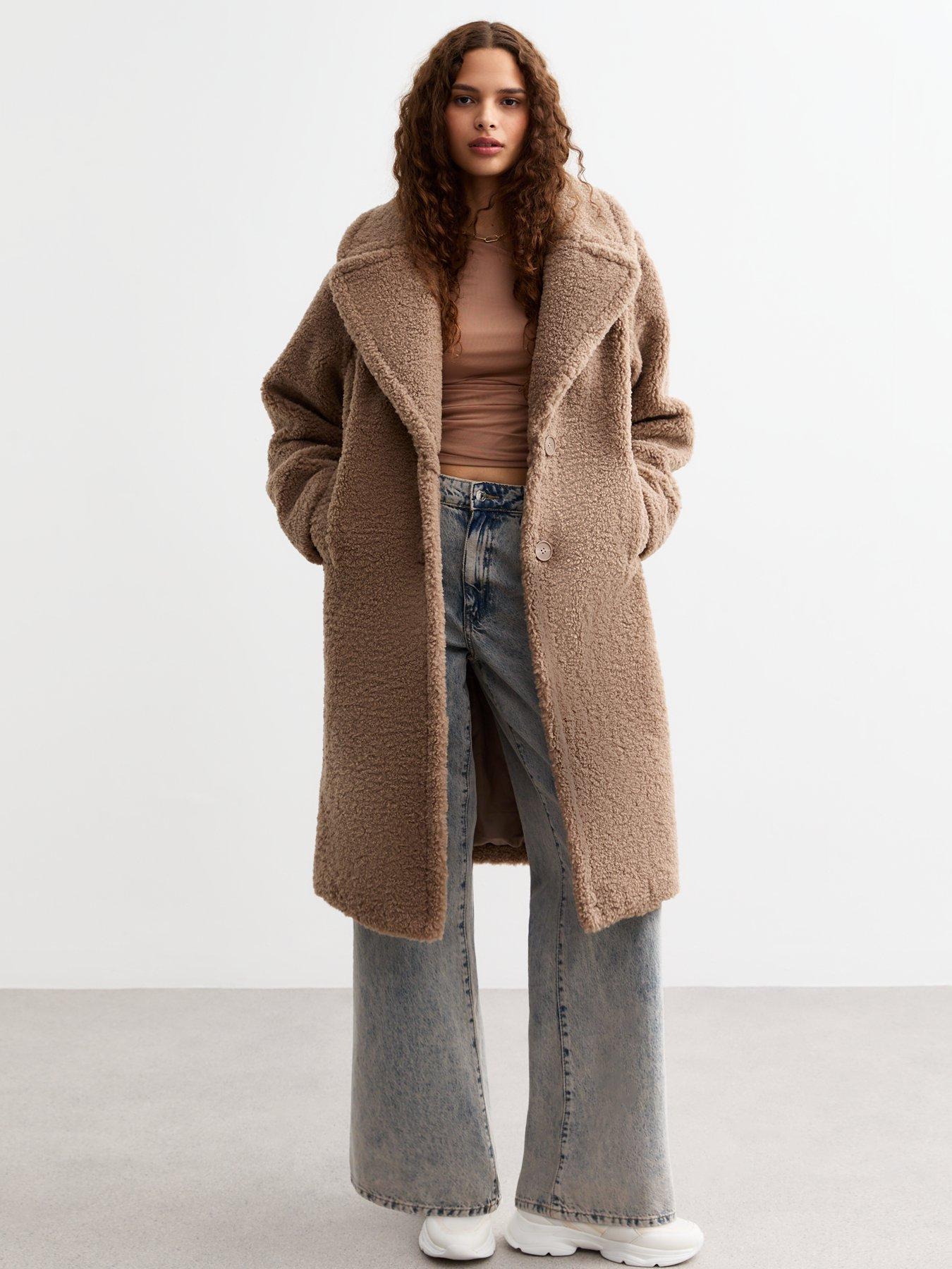undefined Tan Borg Longline Coat - Light Brown