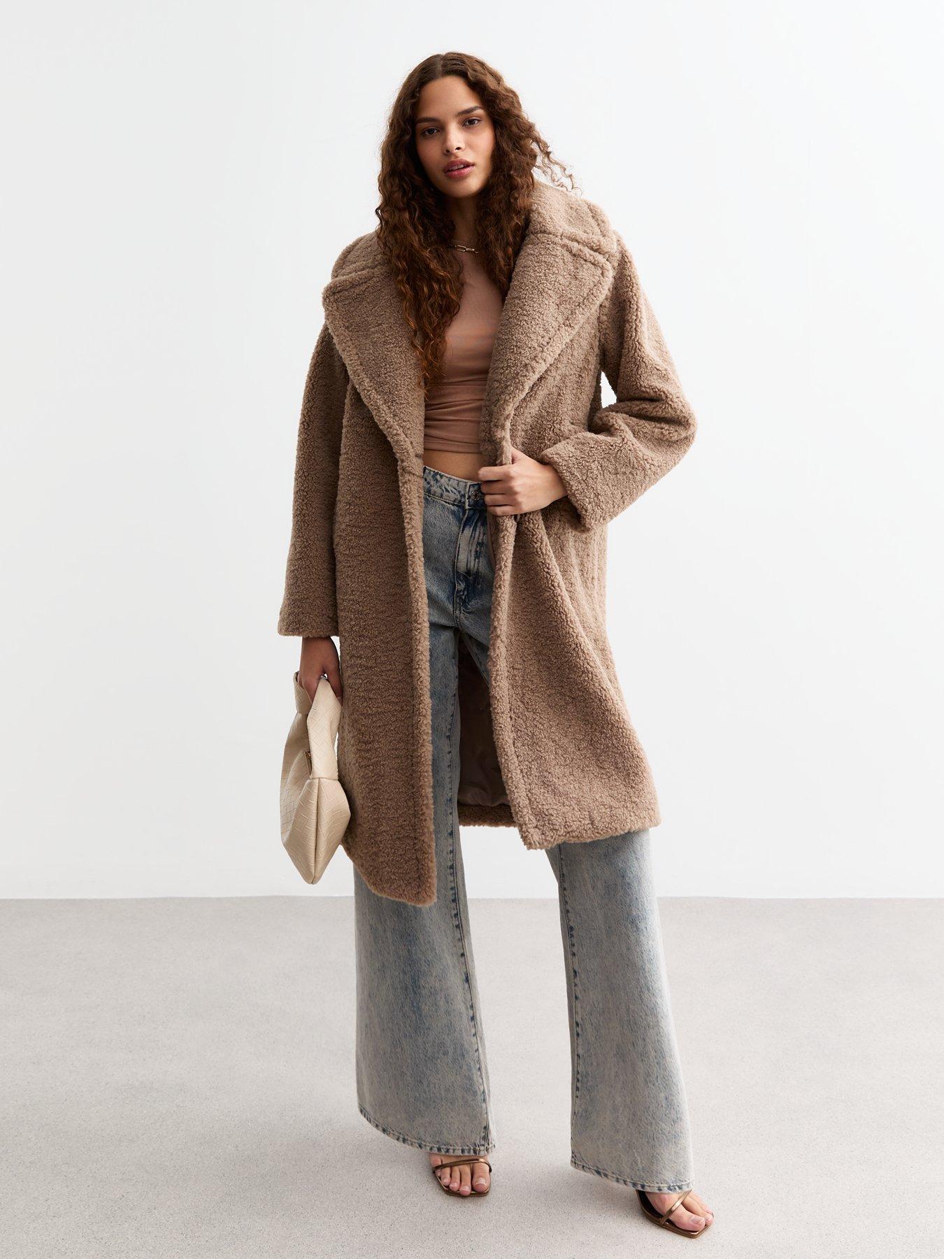 Longline tan coat best sale