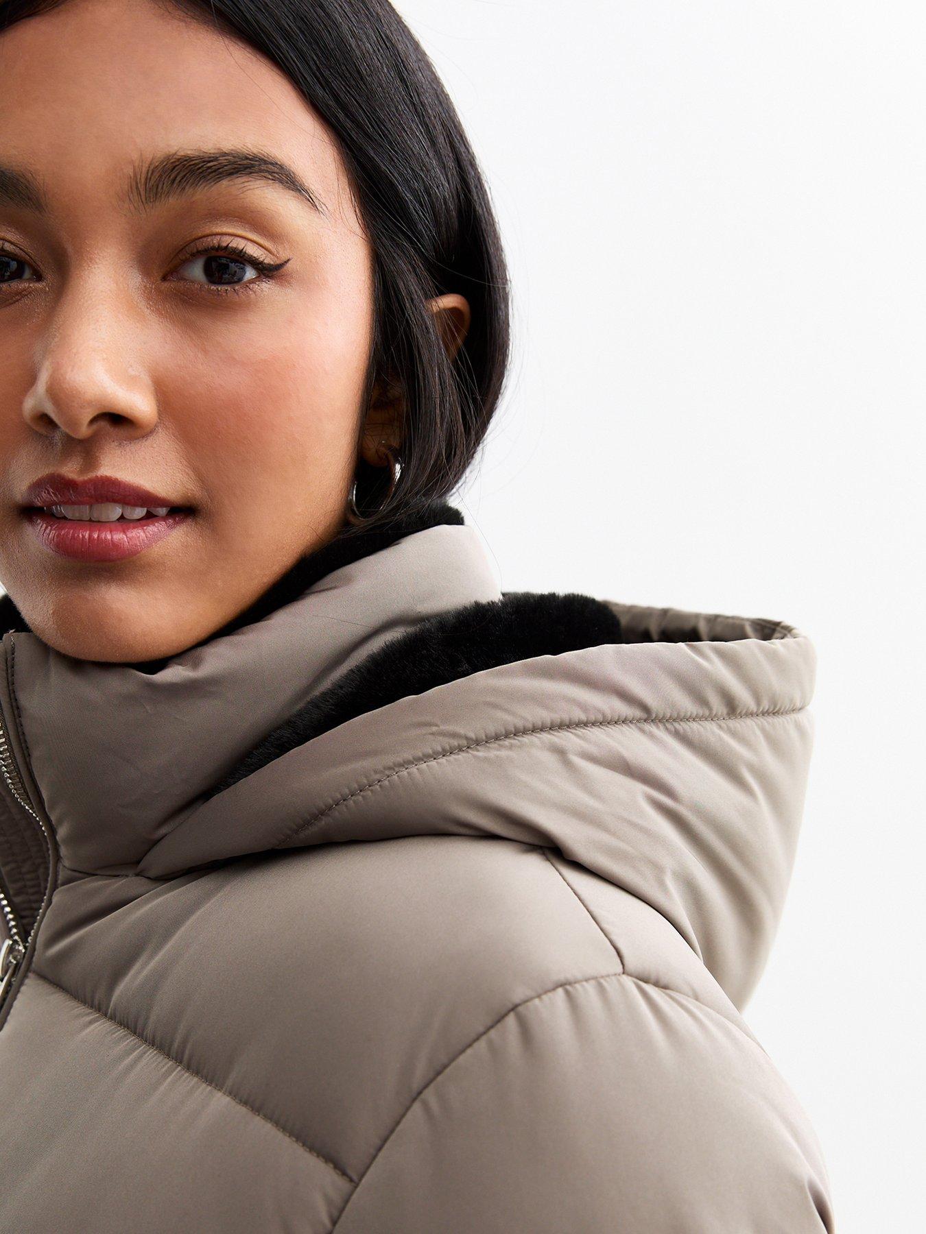 New look hooded puffer best sale