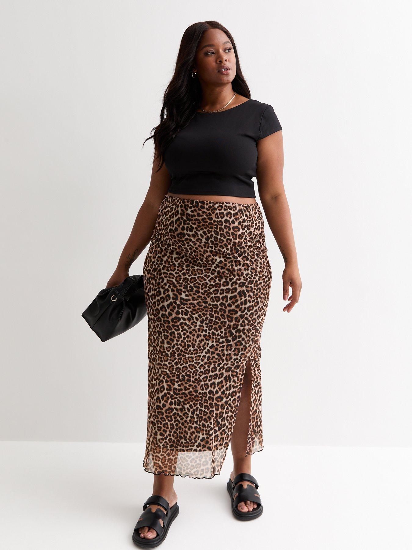 Leopard print maxi skirt plus size hotsell