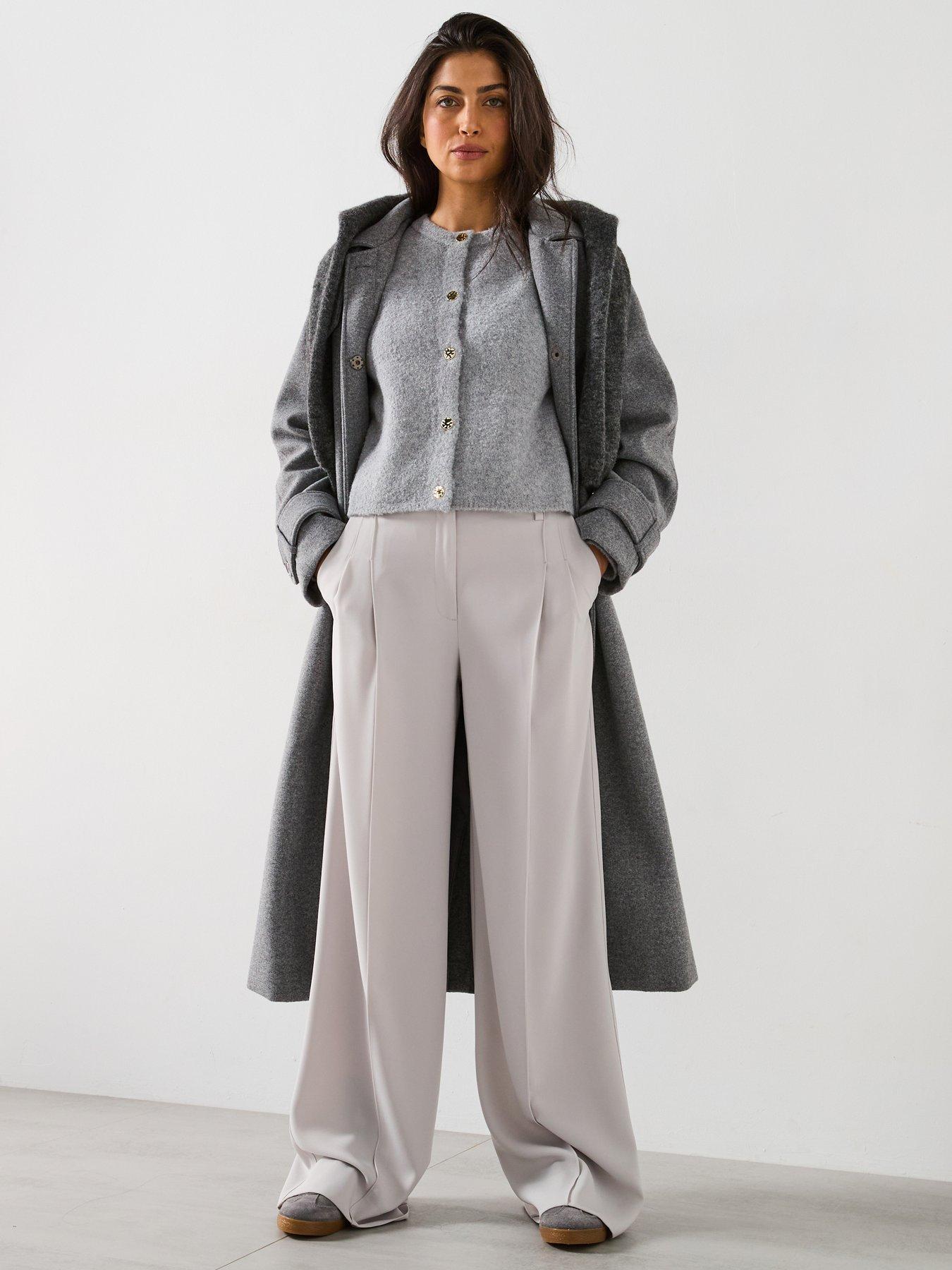 Image 3 of 6 of New Look Grey Buttoned Boucl&eacute; Cardigan