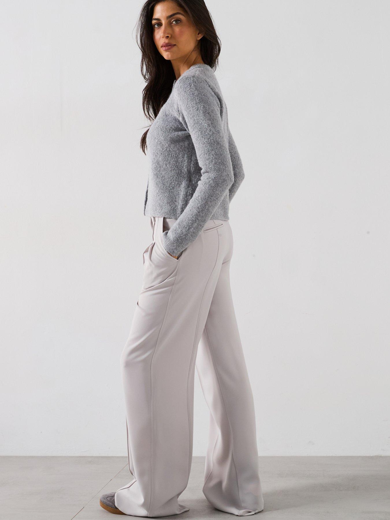 Image 4 of 6 of New Look Grey Buttoned Boucl&eacute; Cardigan