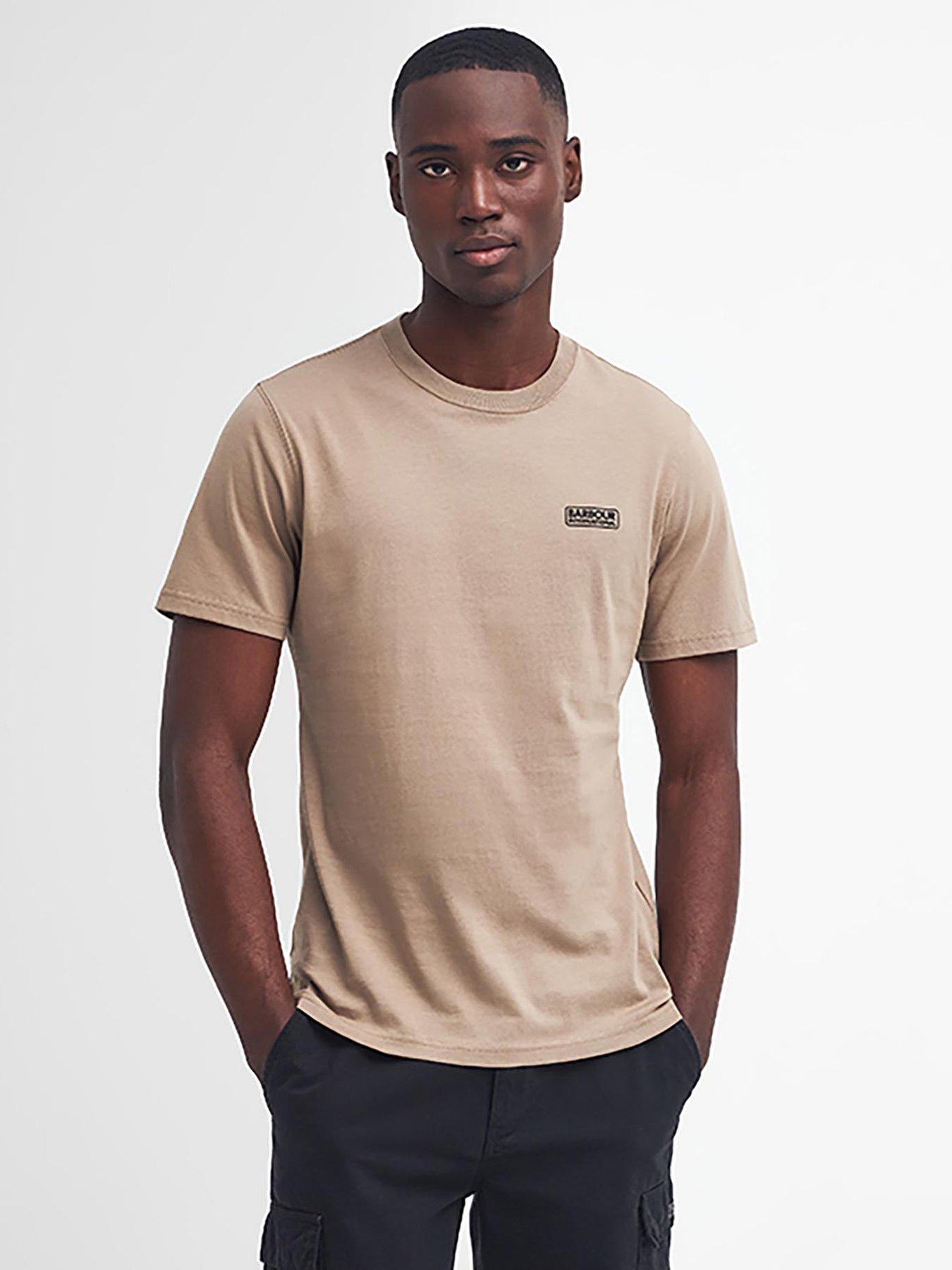 Barbour International Slim Fit Small Logo Short Sleeve T Shirt Beige Very