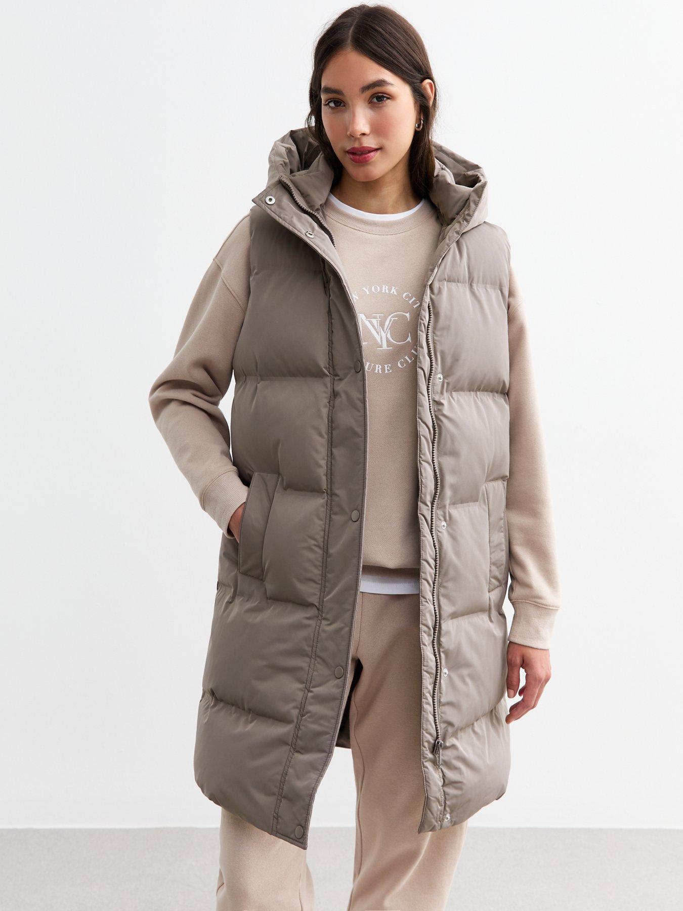 New Look Mink Hooded Puffer Gilet Very
