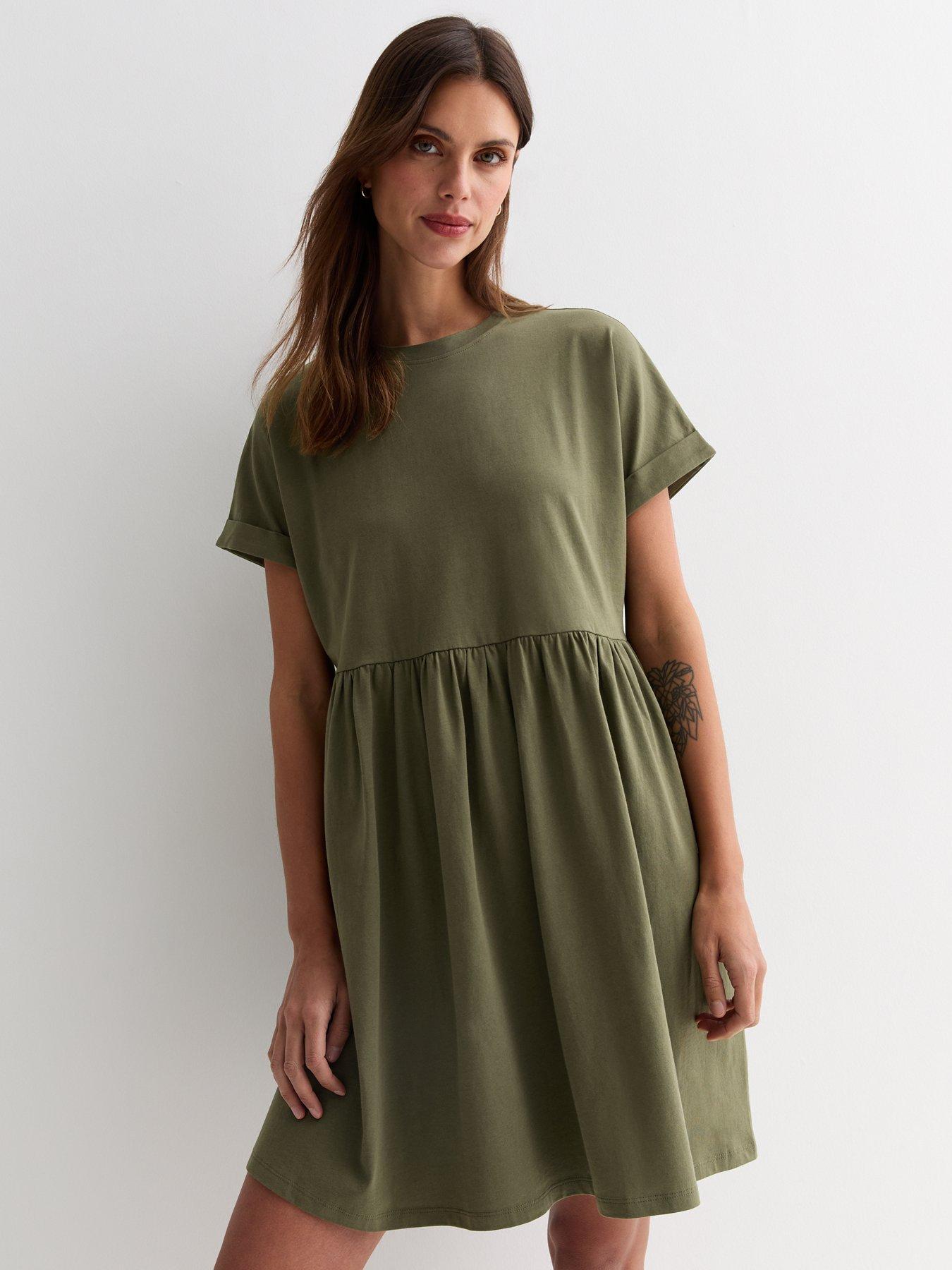 Khaki smock dress 2025