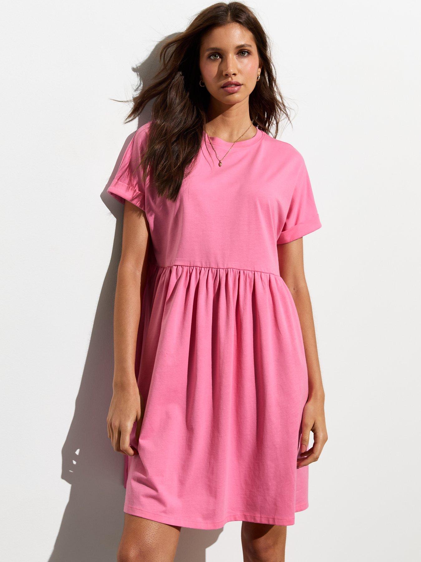 Pink smock dress womens 2025
