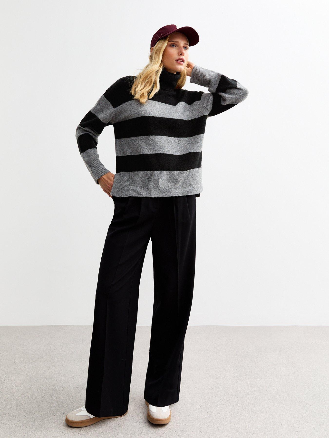 New Look Stripe Roll Neck Knit Jumper Multi Very