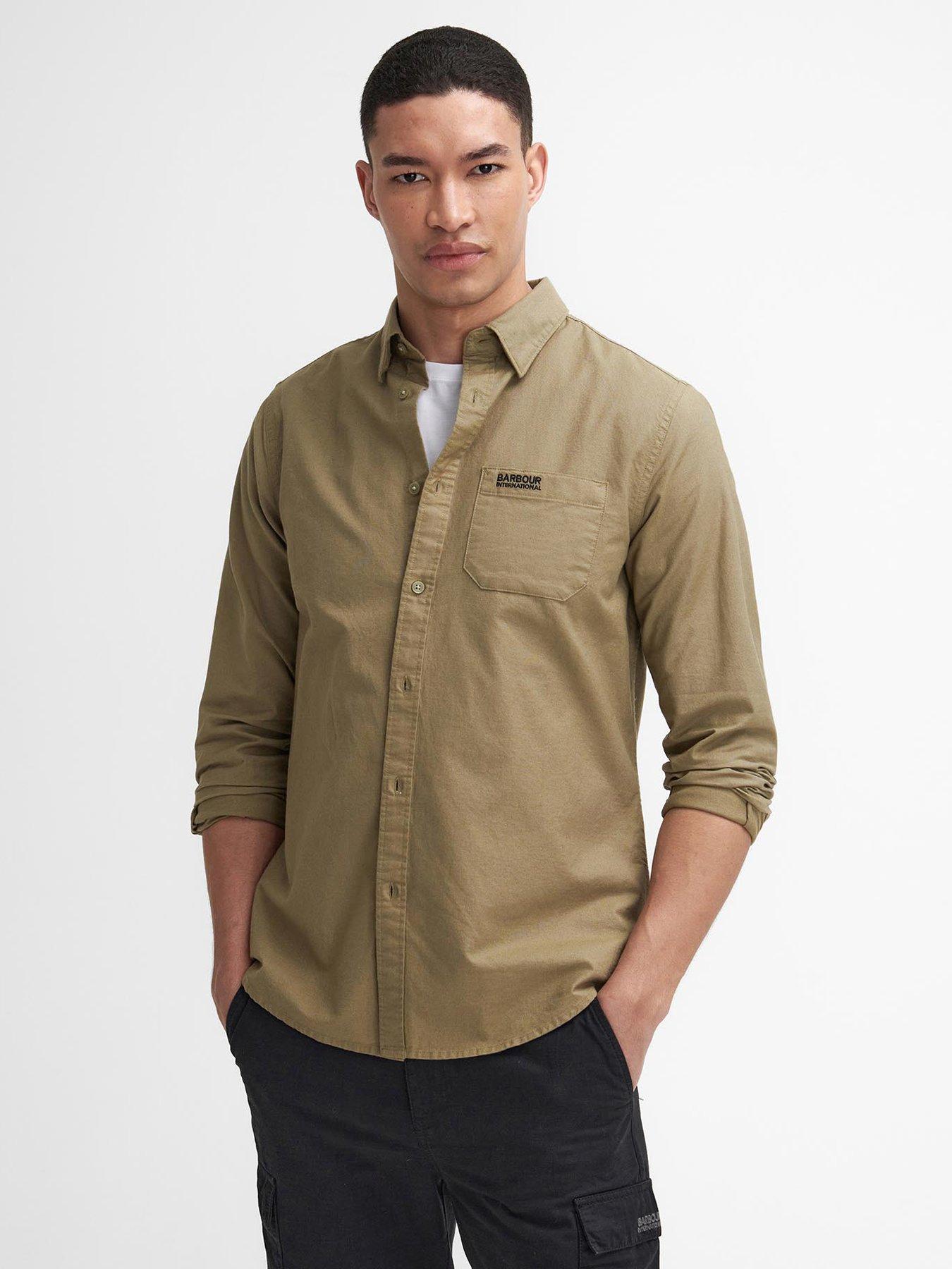 Barbour International Long Sleeve Kinetic Oxford Shirt - Khaki