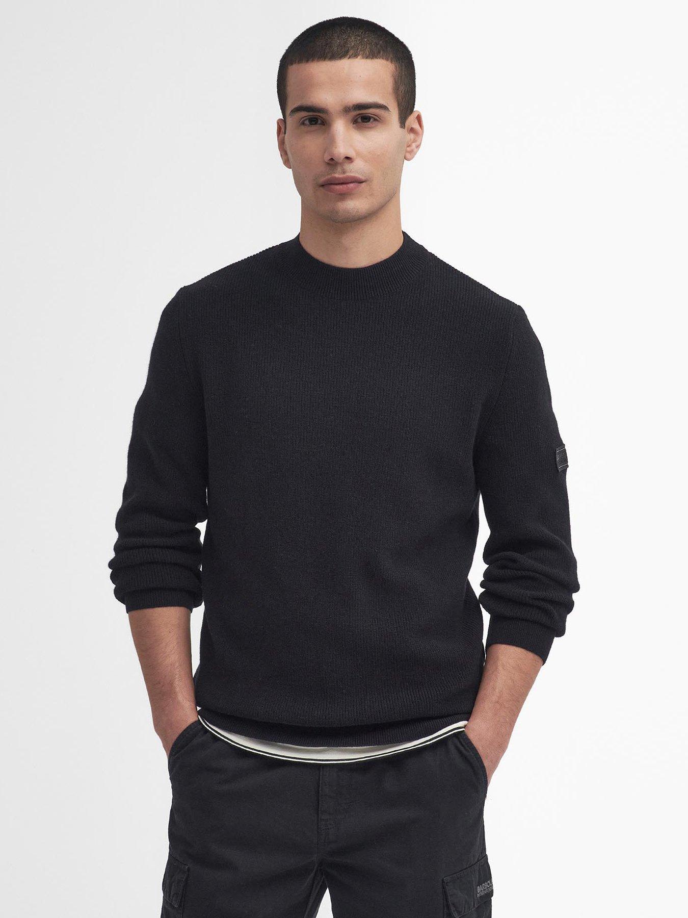 Barbour International Crawley Crew Knitted Jumper, Black, Size 2Xl, Men
