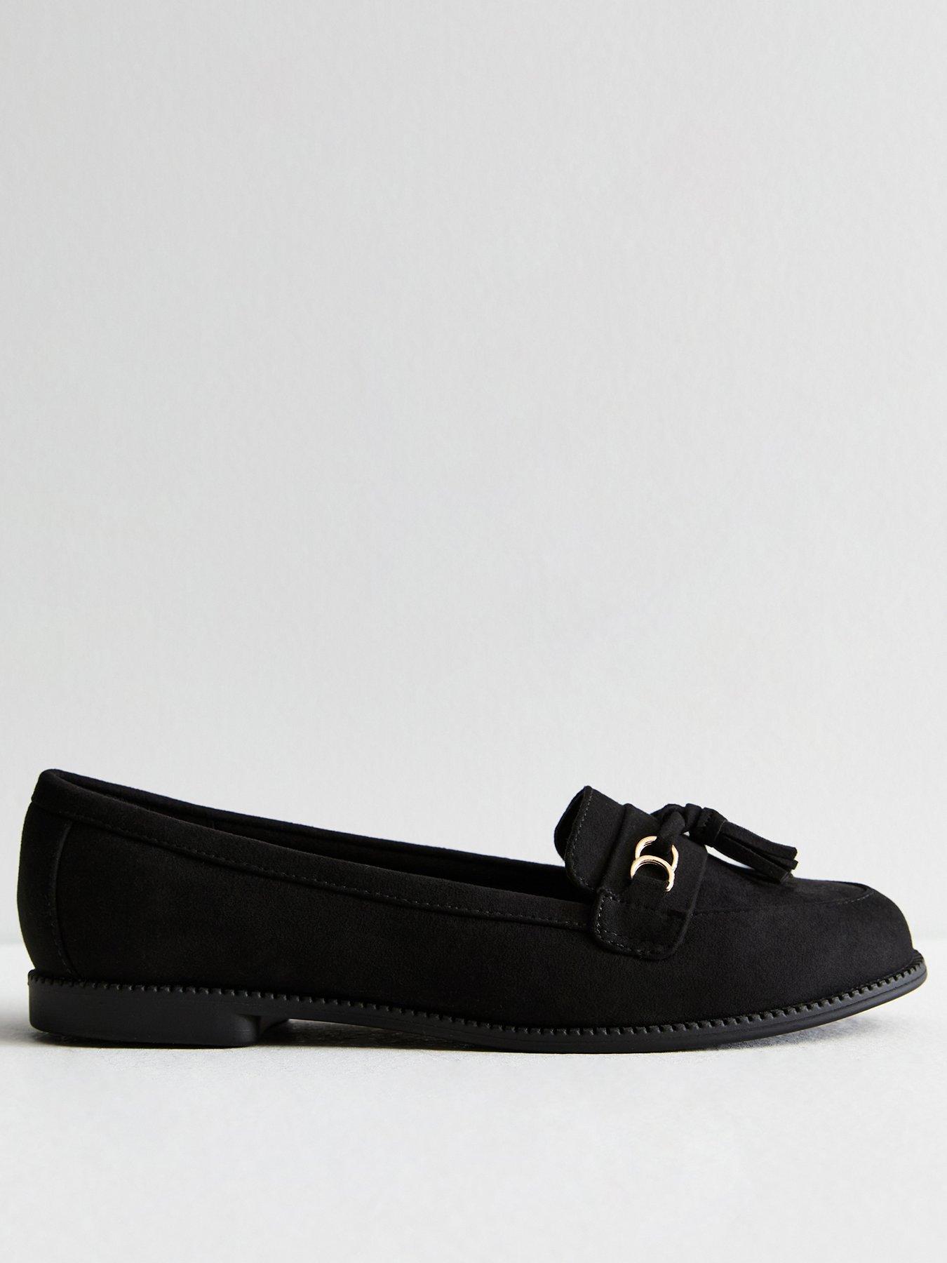 New Look Wide Fit Suede Loafers Black Very