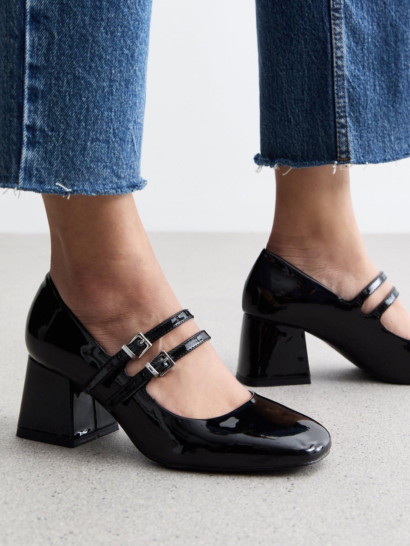 Black patent heels wide fit best sale