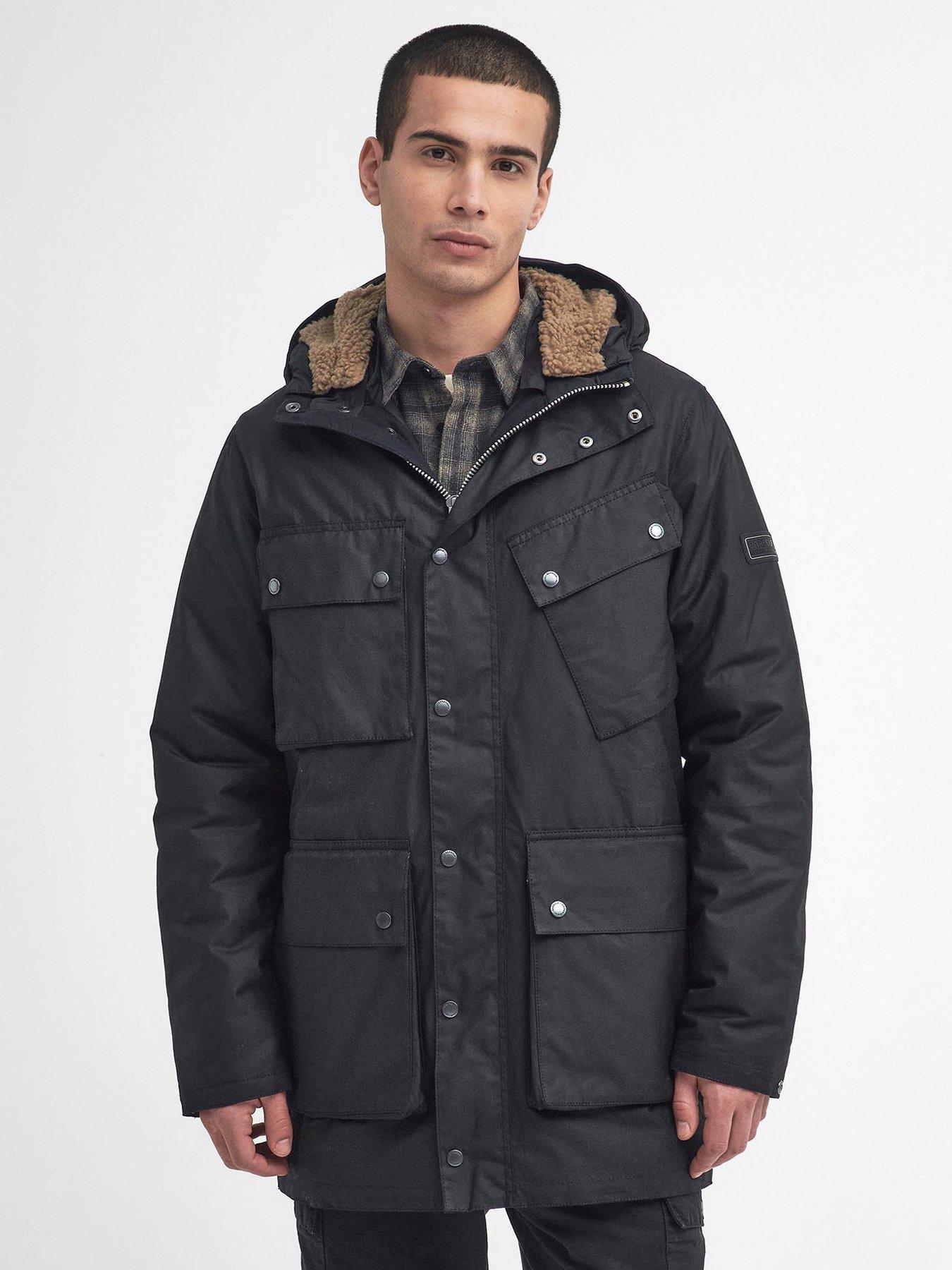 undefined Harburn Sherpa Wax Jacket - Black