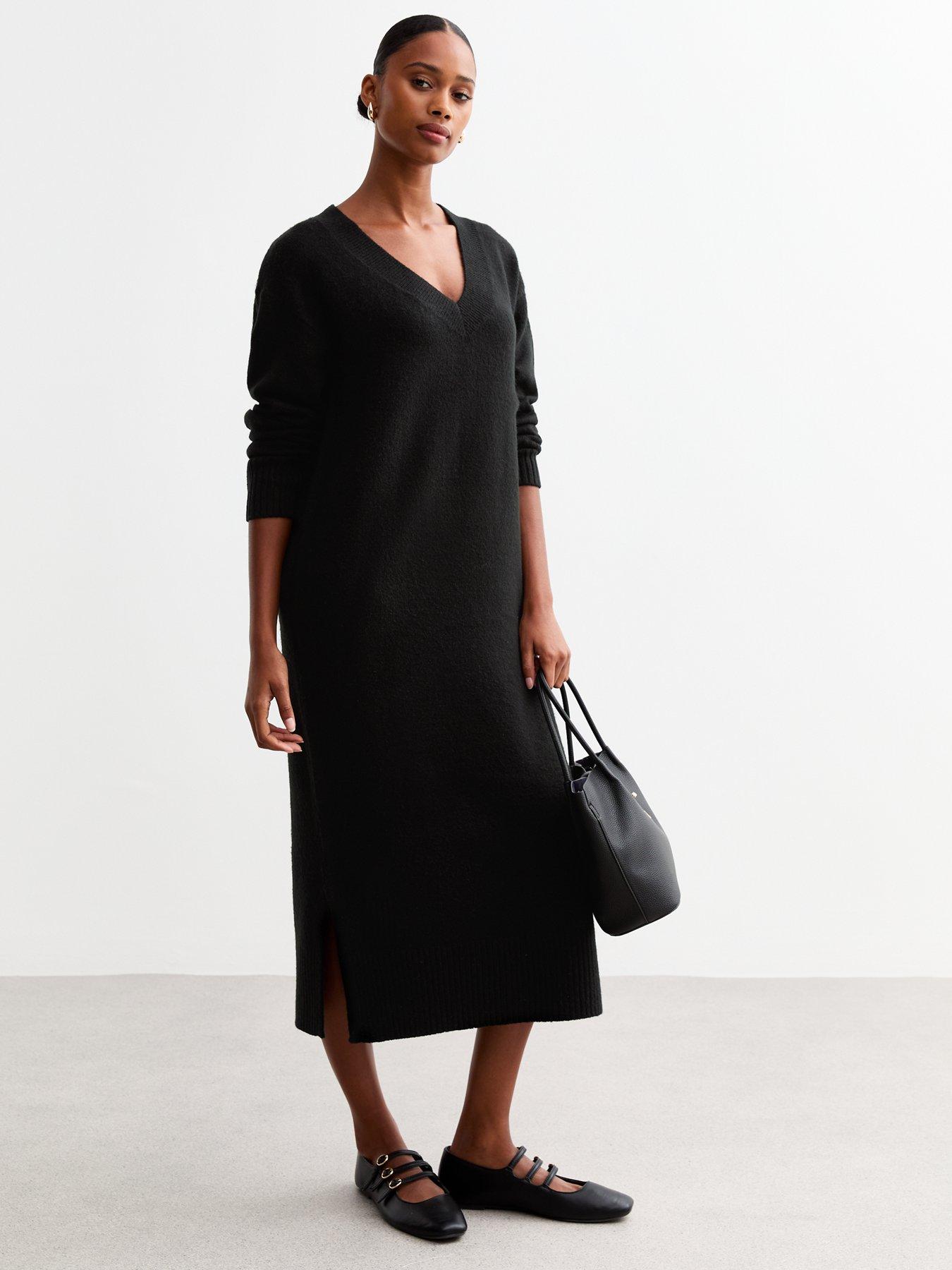 New look black jumper dress best sale