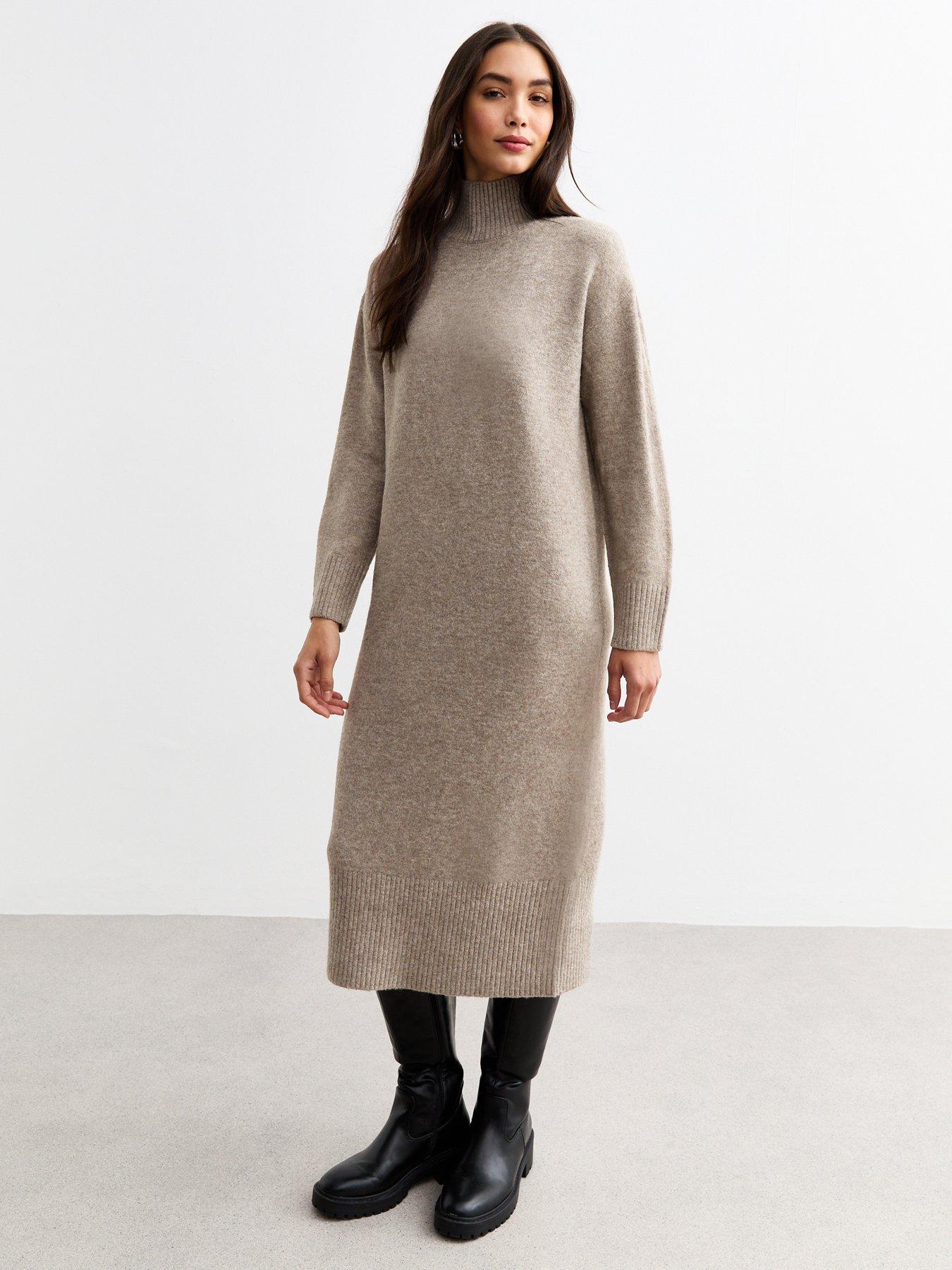undefined Knitted Midi Dress - Brown
