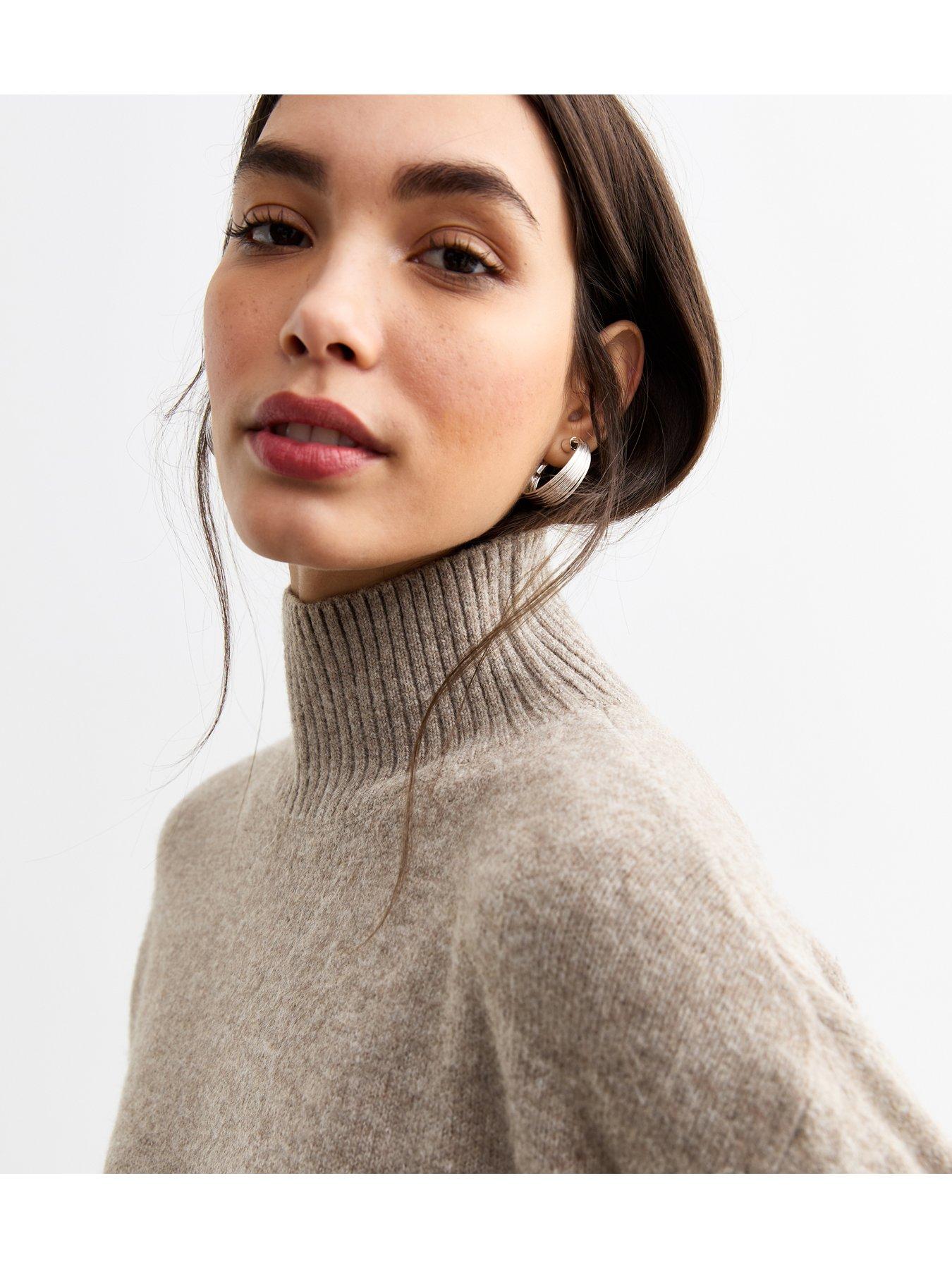 Image 4 of 4 of New Look Knitted Midi Dress - Brown