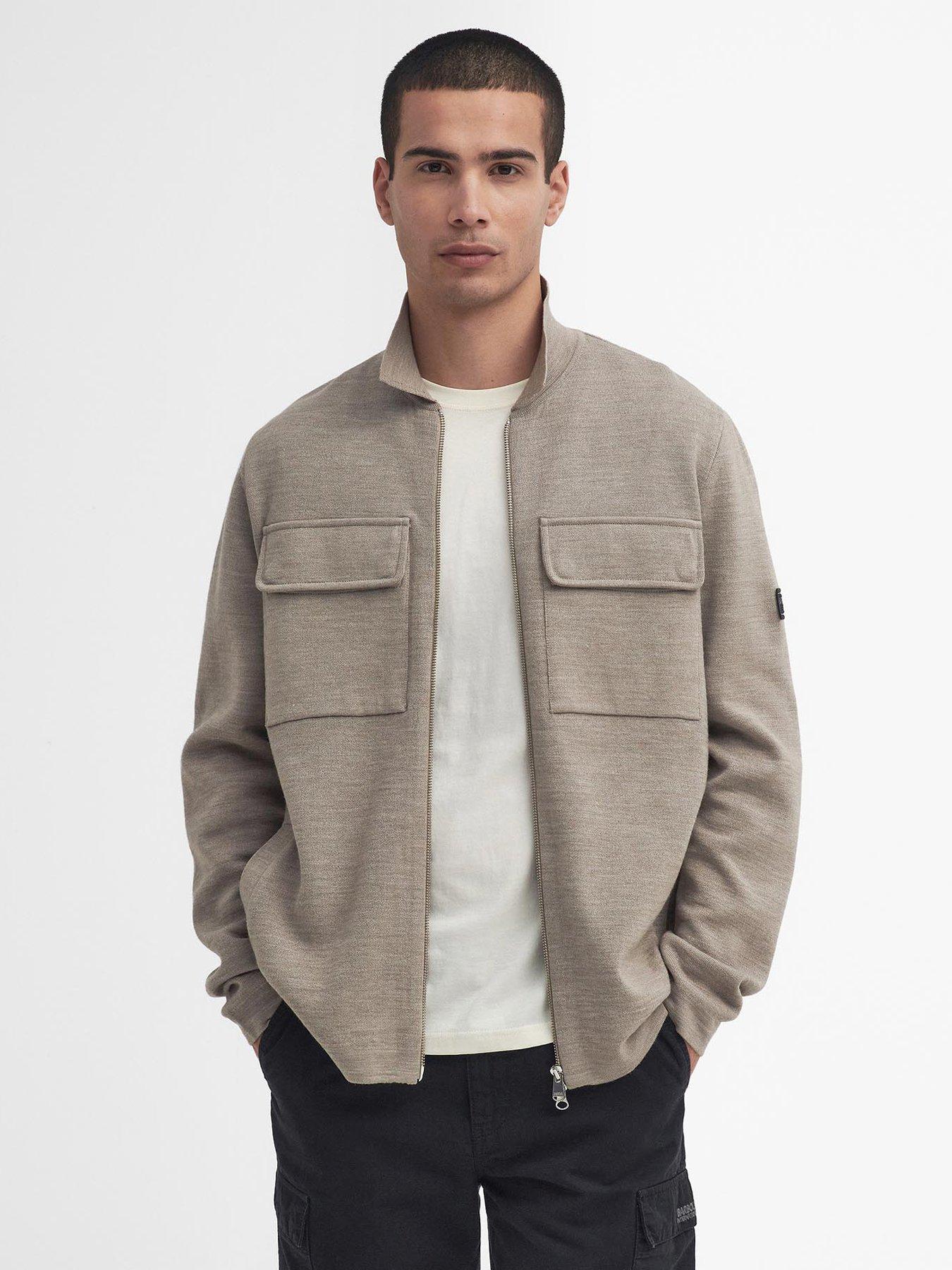 undefined Burley Merino Zip Knitted Cardigan - Beige