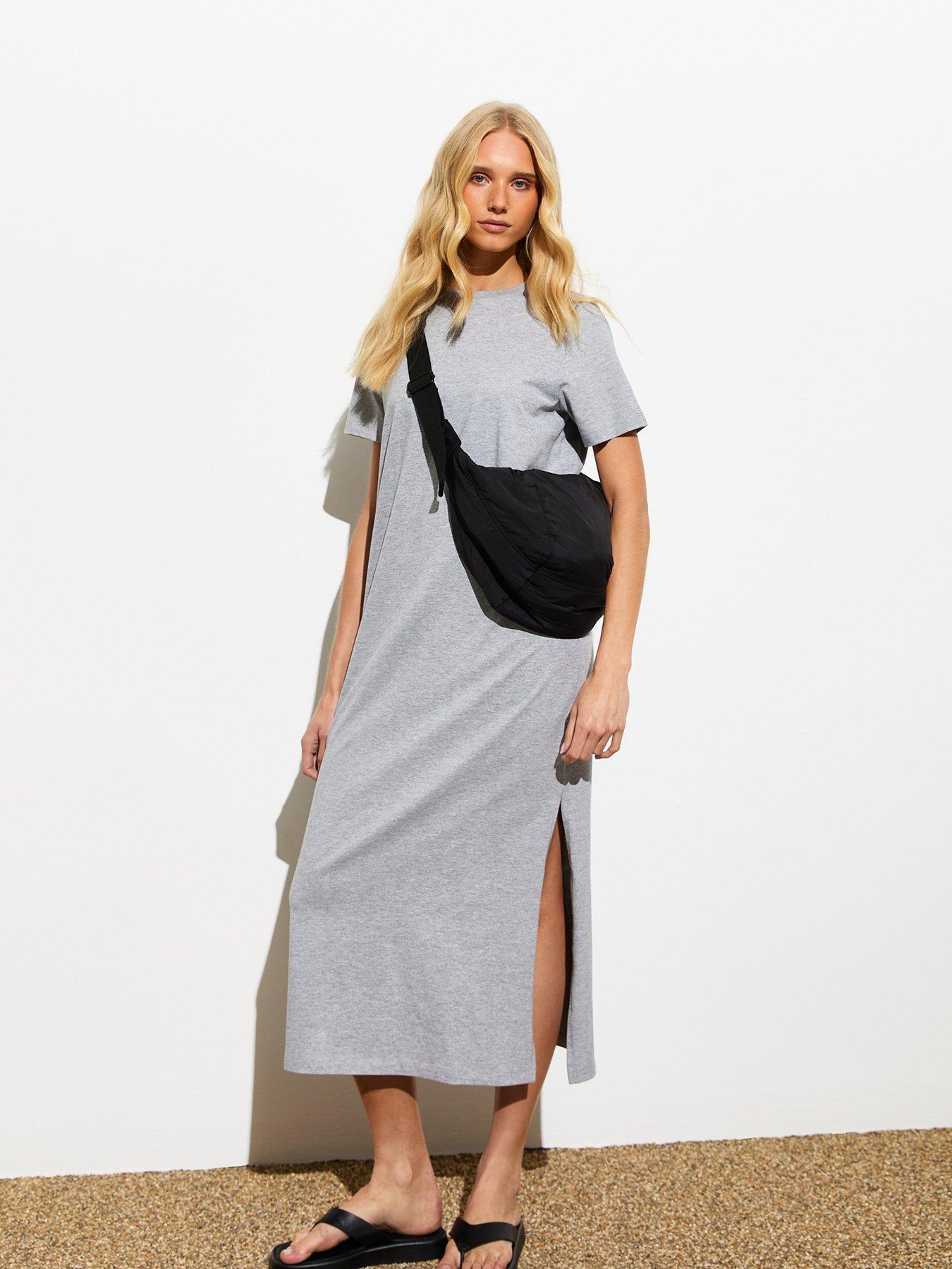 Grey t shirt midi dress deals