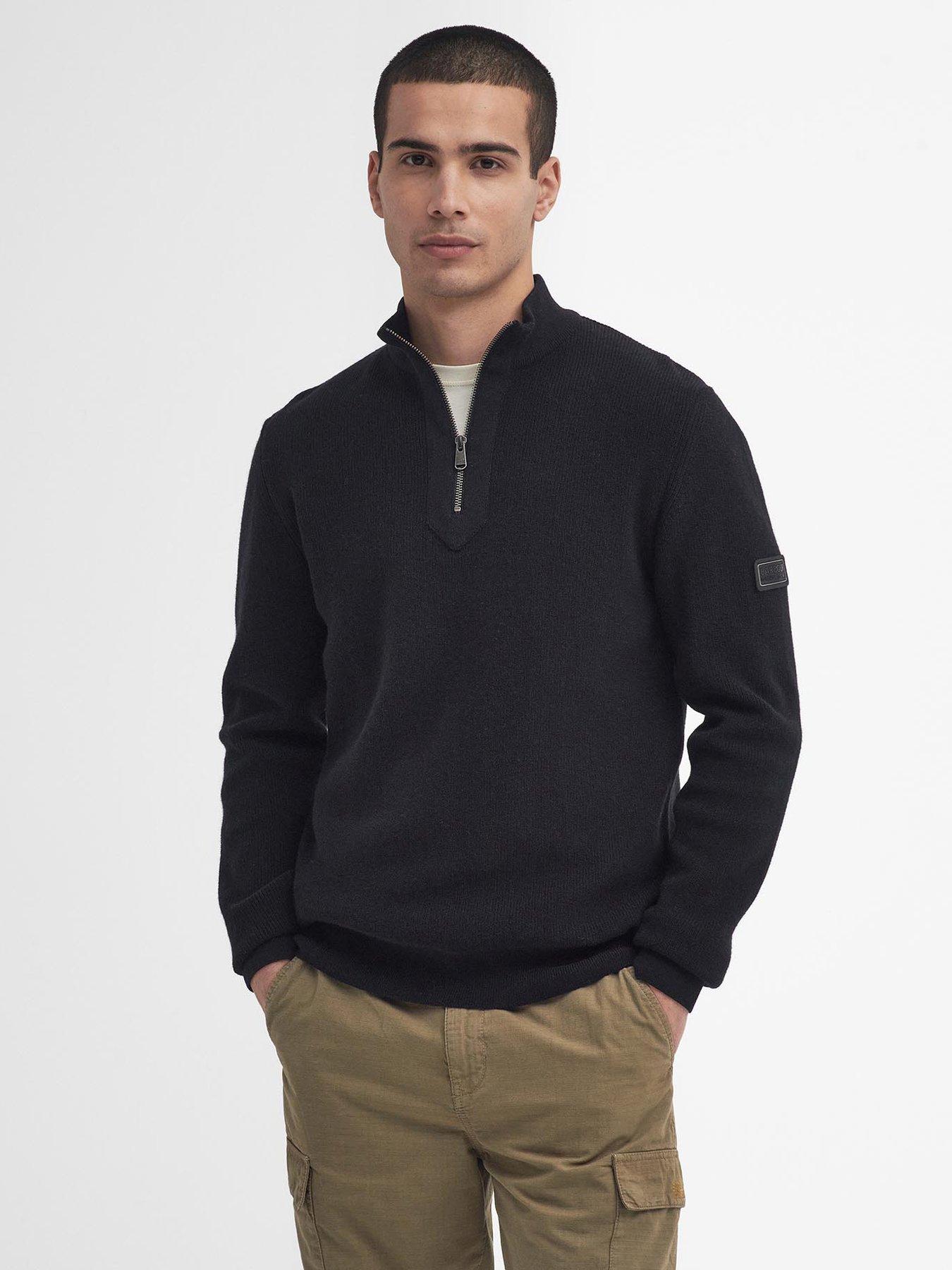 Barbour International Crawley Half Zip Knitted Jumper - Black