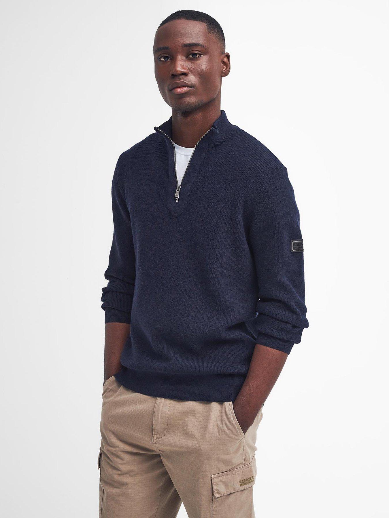 Barbour International Crawley Half Zip Knitted Jumper- Navy