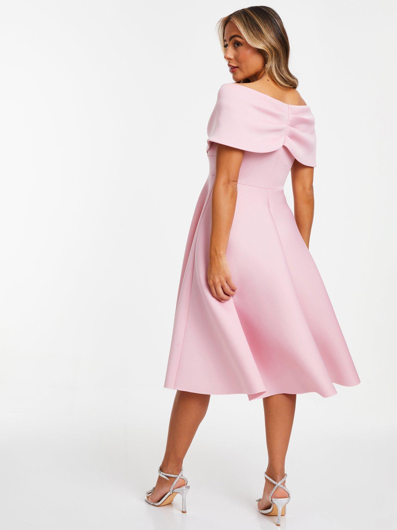 pink midi skater dress ASOS DESIGN Curve ric rac trim midi skater dress in pink