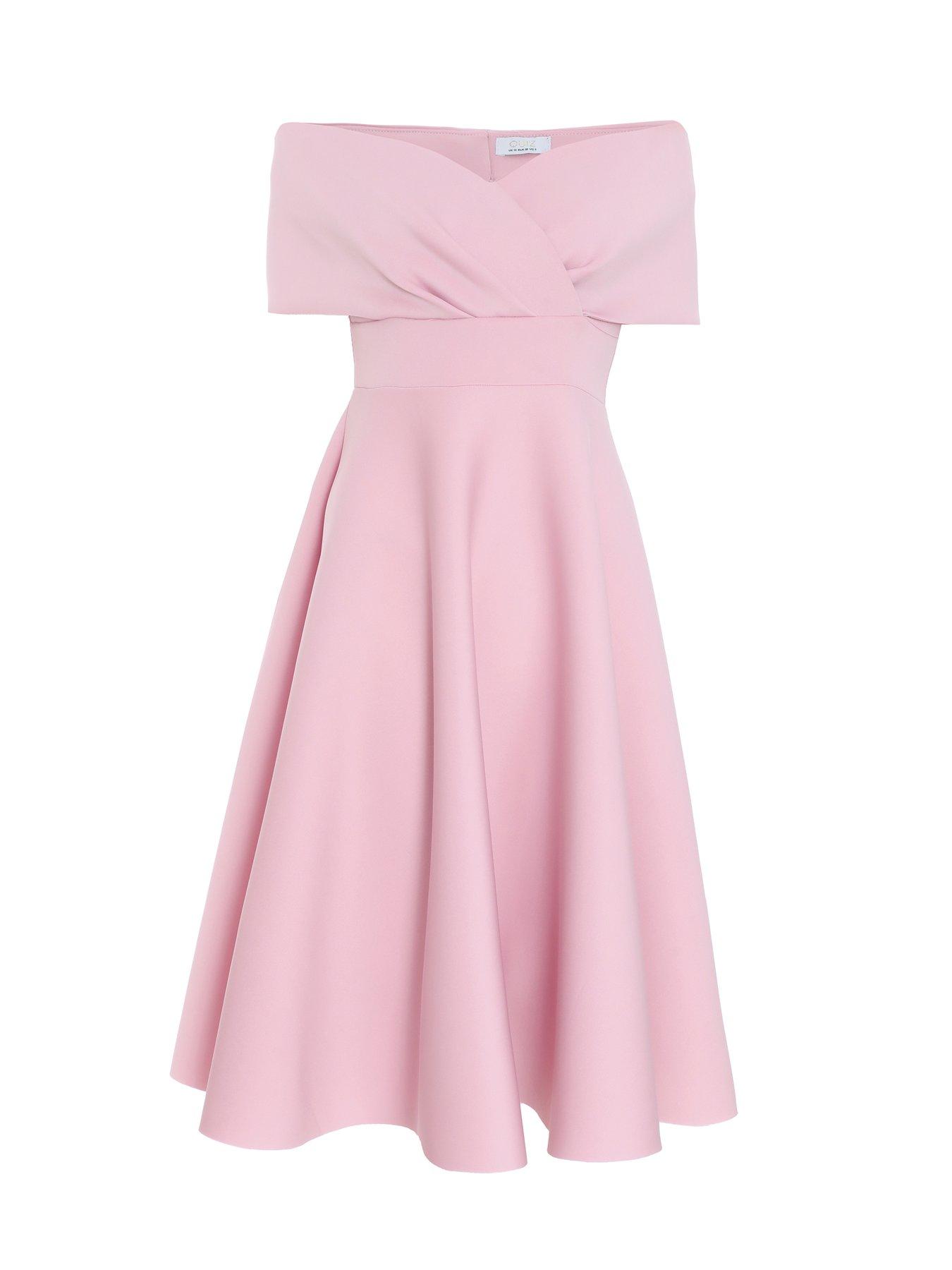 pink midi skater dress neon-pink-pleated-fit-flare-lace-midi-skater-dress-asos-valentines-day -  MEMORANDUM