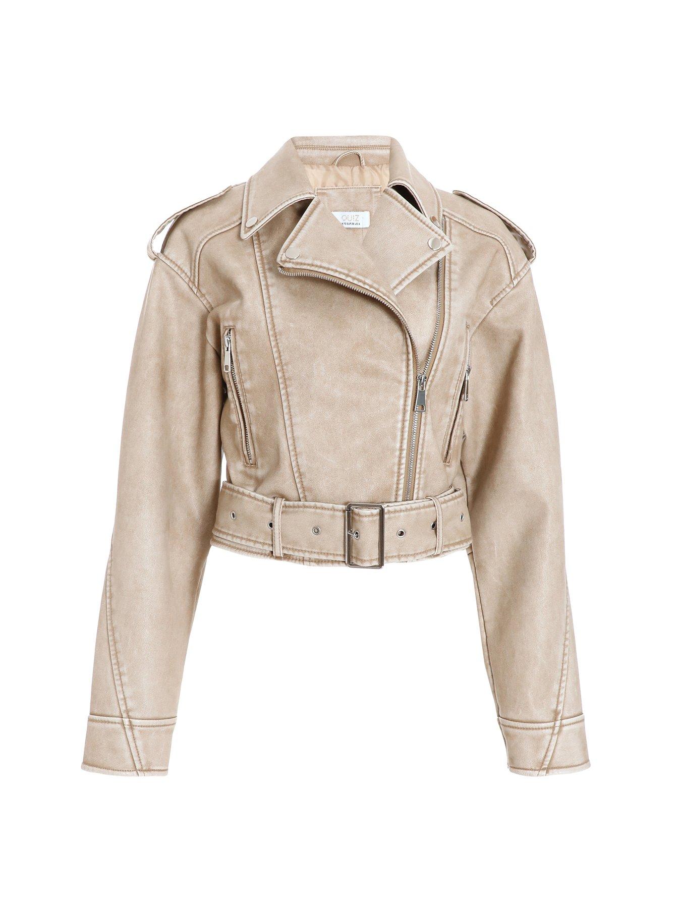 Quiz Stone Oversized Biker Jacket Very