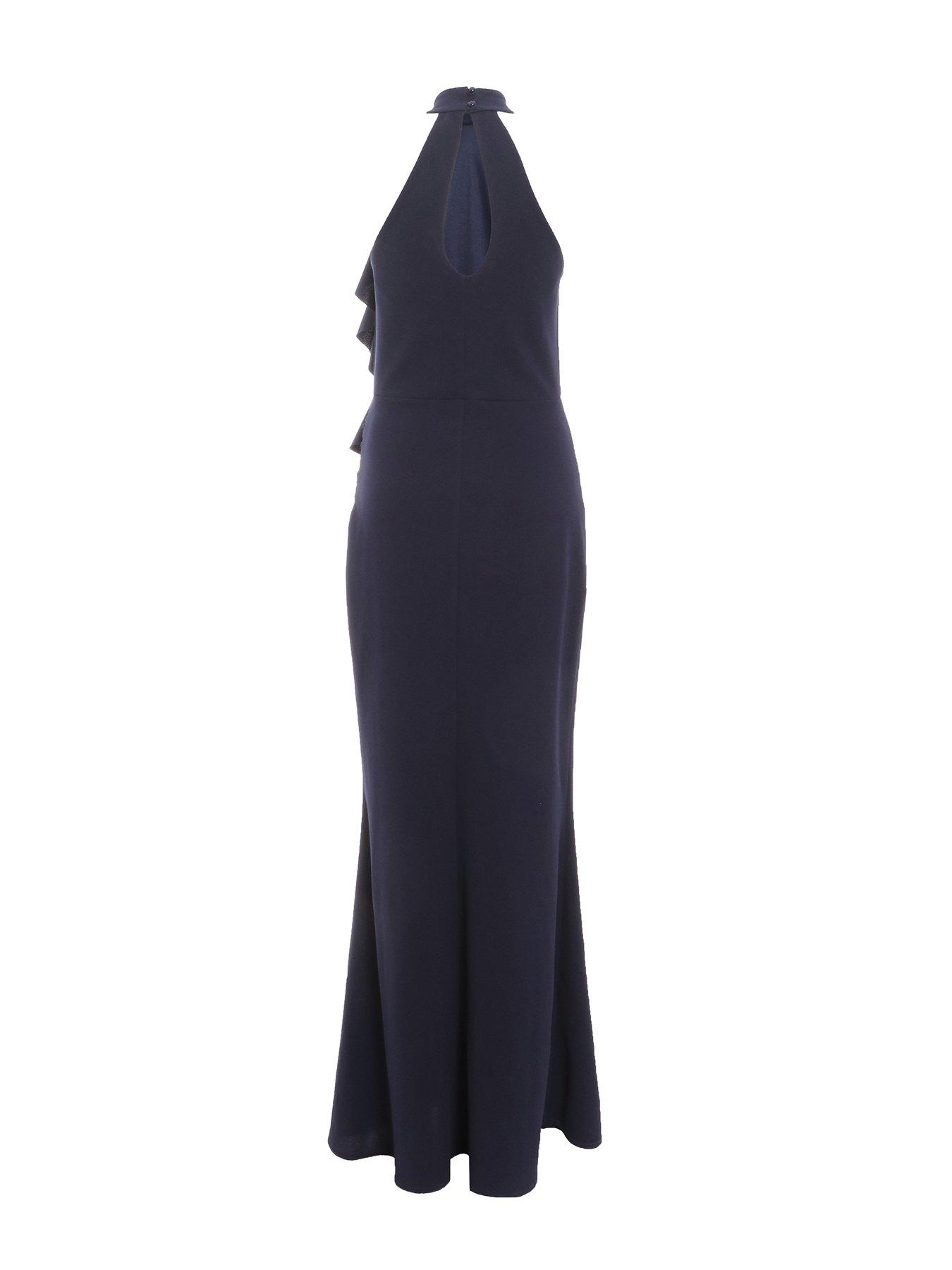 Quiz navy high neck dress shop