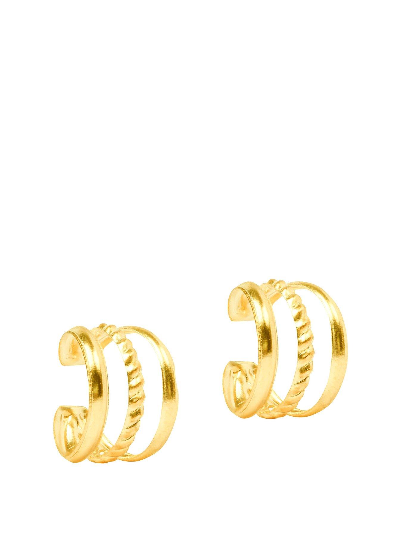 Product photograph of The Love Collection Gold Colour Triple Ear Cuff from very.co.uk