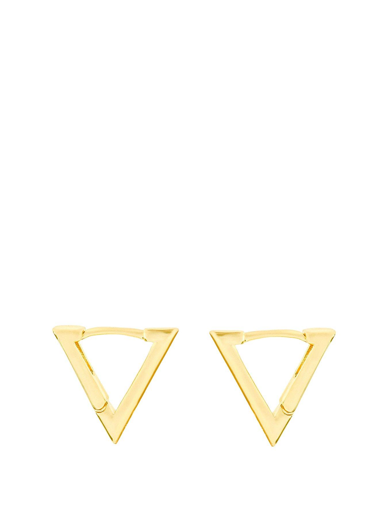 Product photograph of The Love Collection Gold Colour Triangle Huggie Hoops from very.co.uk