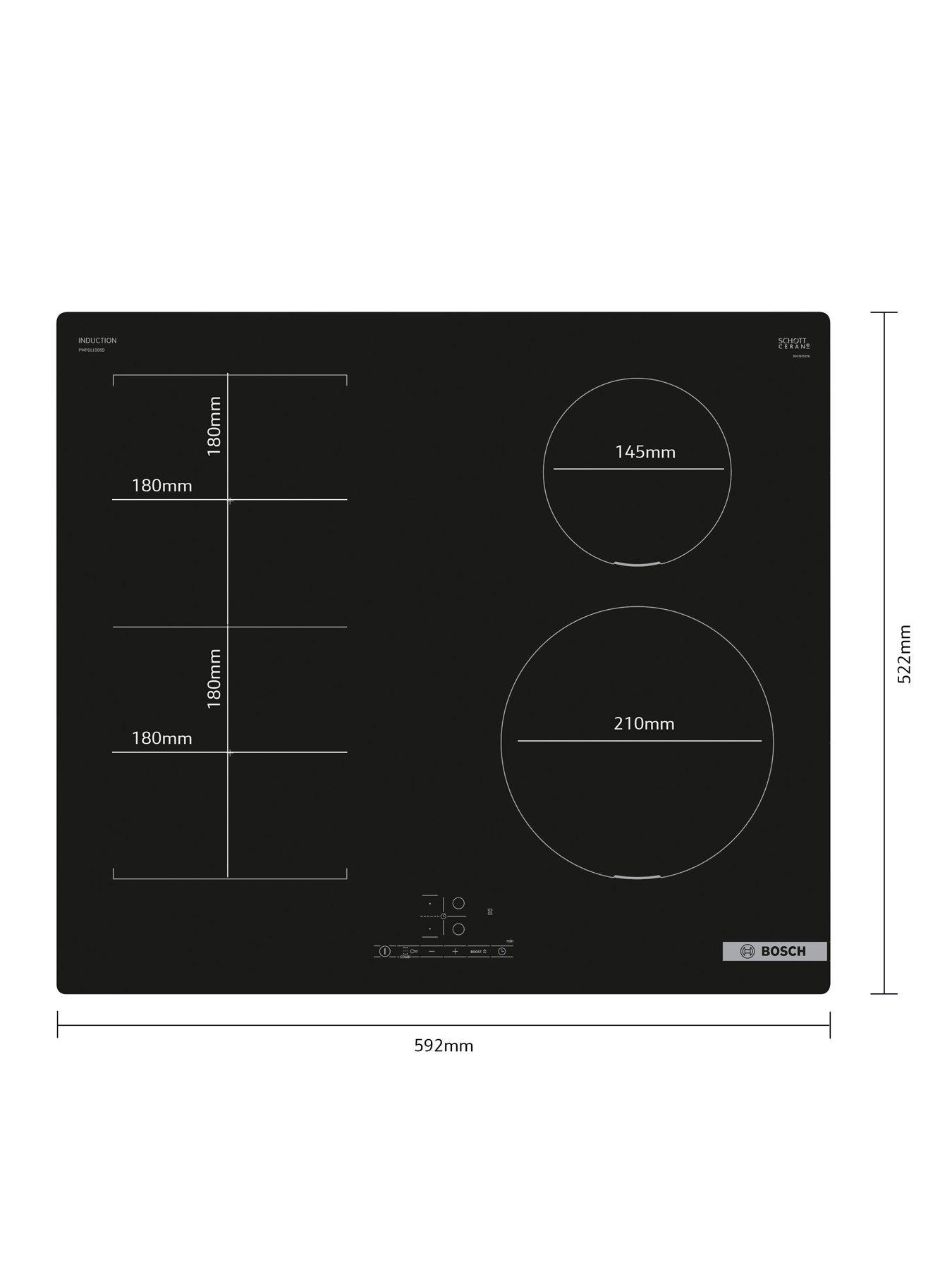 Image 5 of 7 of Bosch Series 4 PWP611BB5B 60cm Intergrated Induction Hob - Black