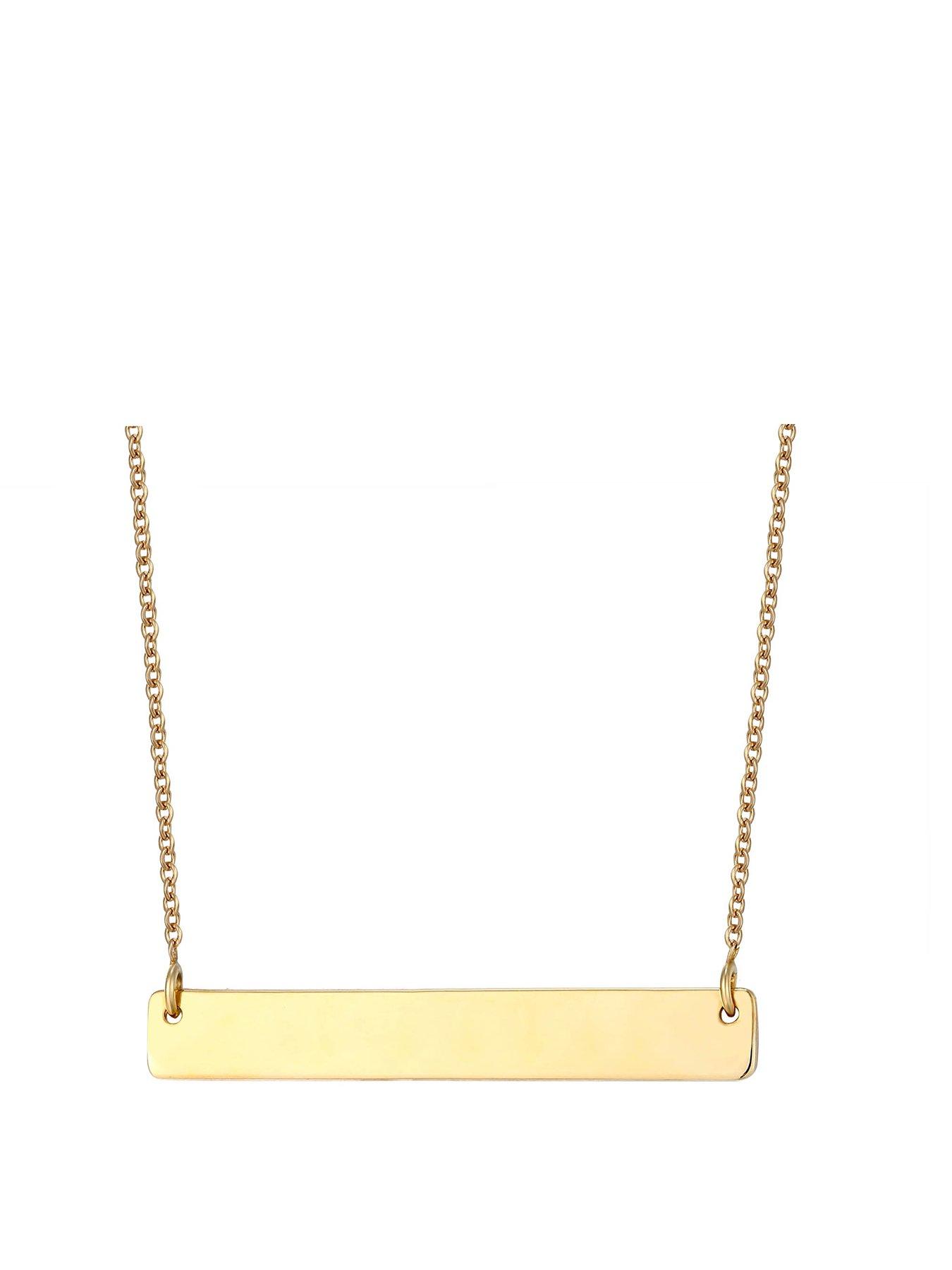 Product photograph of The Love Silver Collection 18ct Gold Plated Believe Bar Necklace from very.co.uk