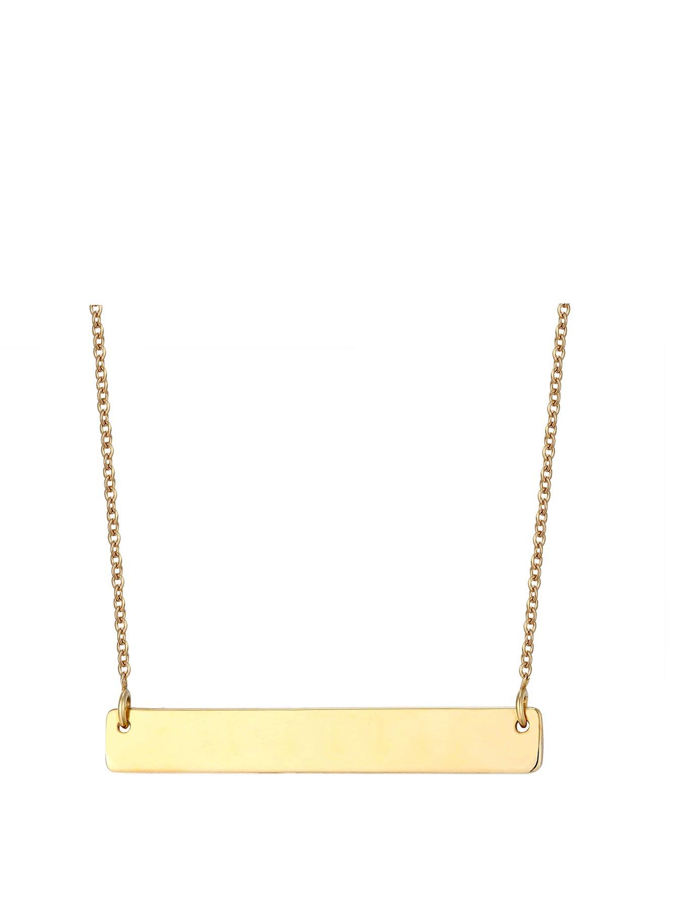 Product photograph of The Love Collection 18ct Gold Plated Believe Bar Necklace from very.co.uk