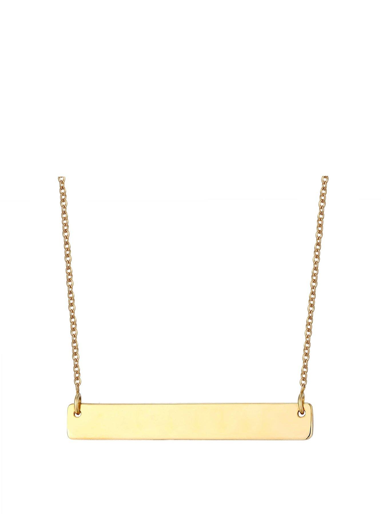Product photograph of The Love Silver Collection 18ct Gold Plated Manifest Bar Necklace from very.co.uk