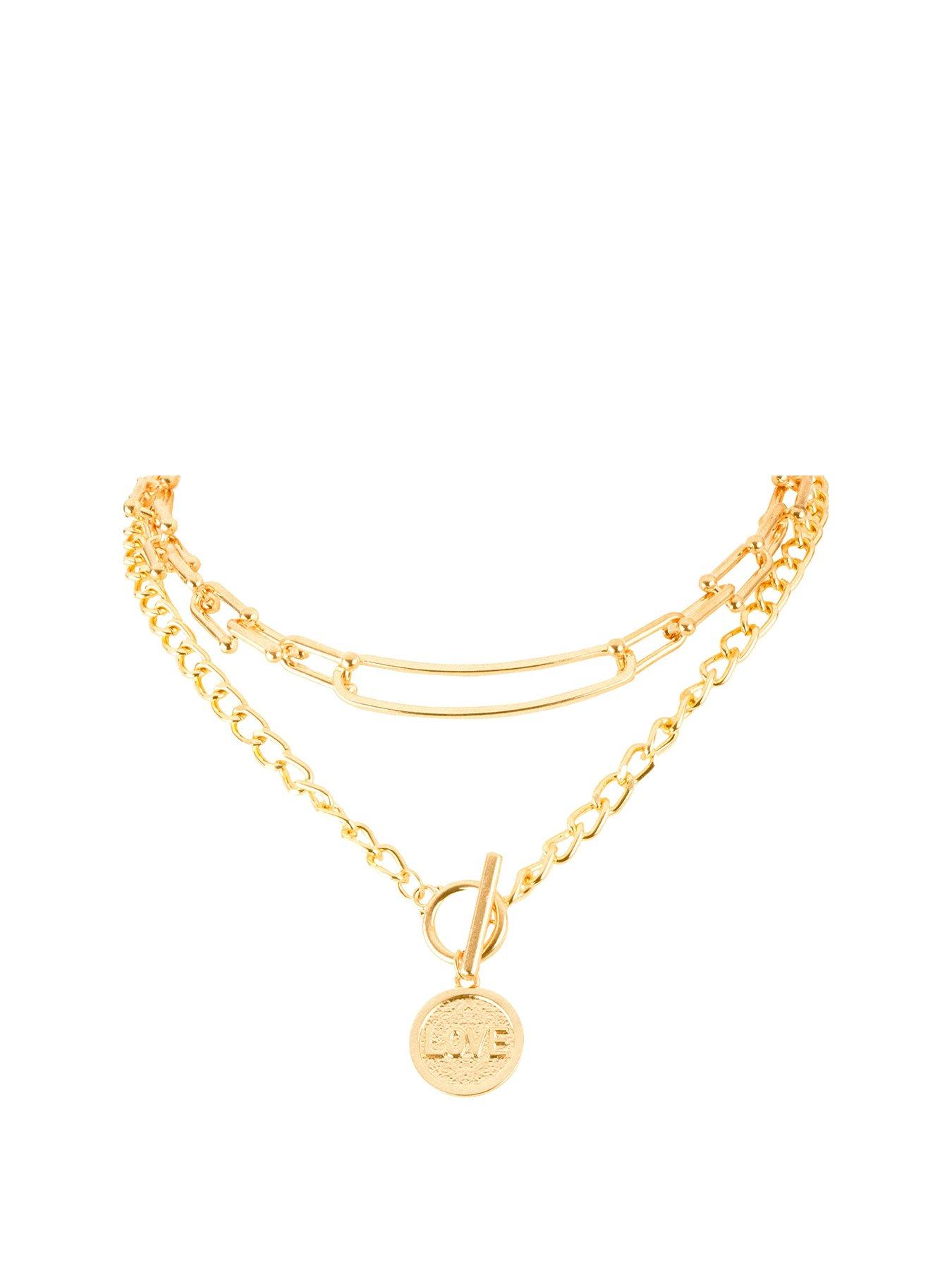 Product photograph of The Love Collection Thick Disc Chain from very.co.uk