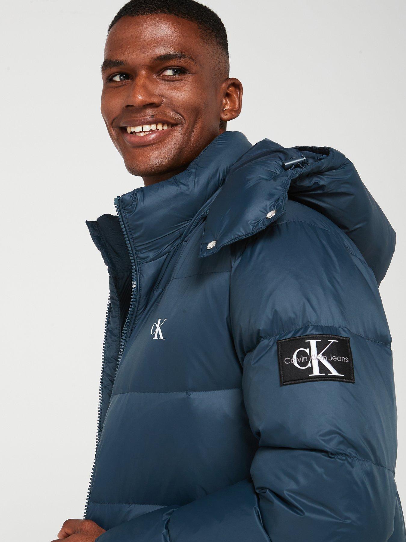 Calvin klein jeans long line padded jacket best sale