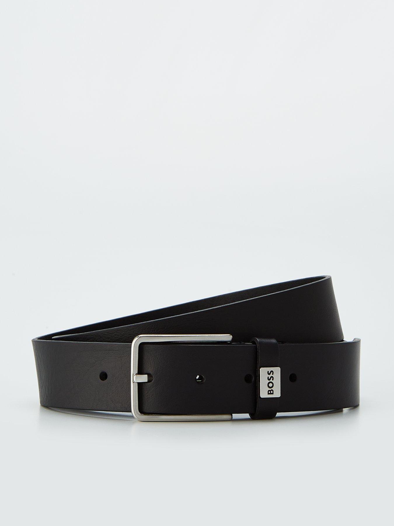 undefined Elio 3.5Cm Small Logo Leather Belt - Black