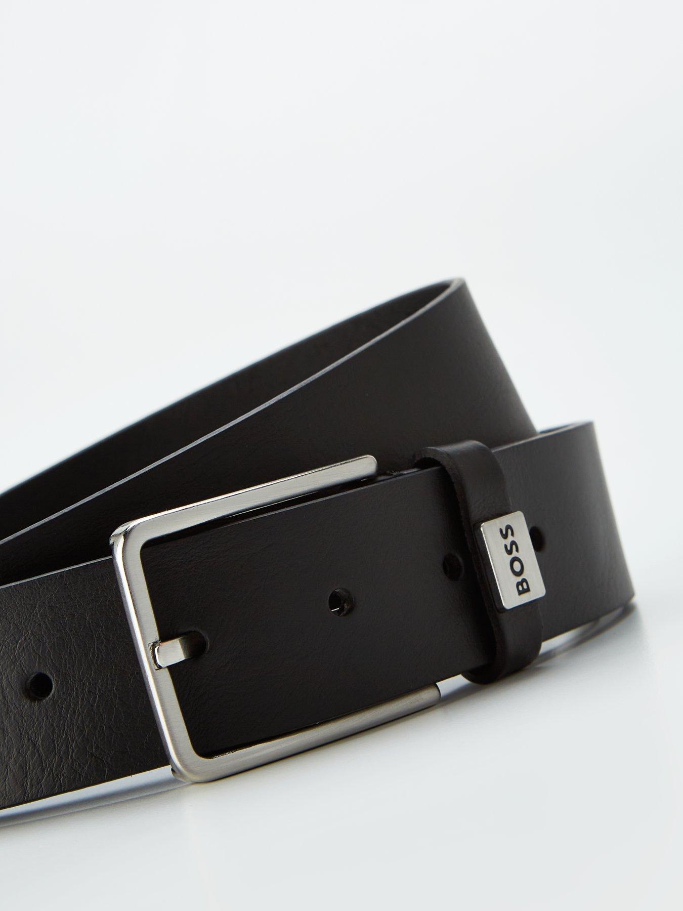 Image 2 of 4 of BOSS Elio 3.5Cm Small Logo Leather Belt - Black