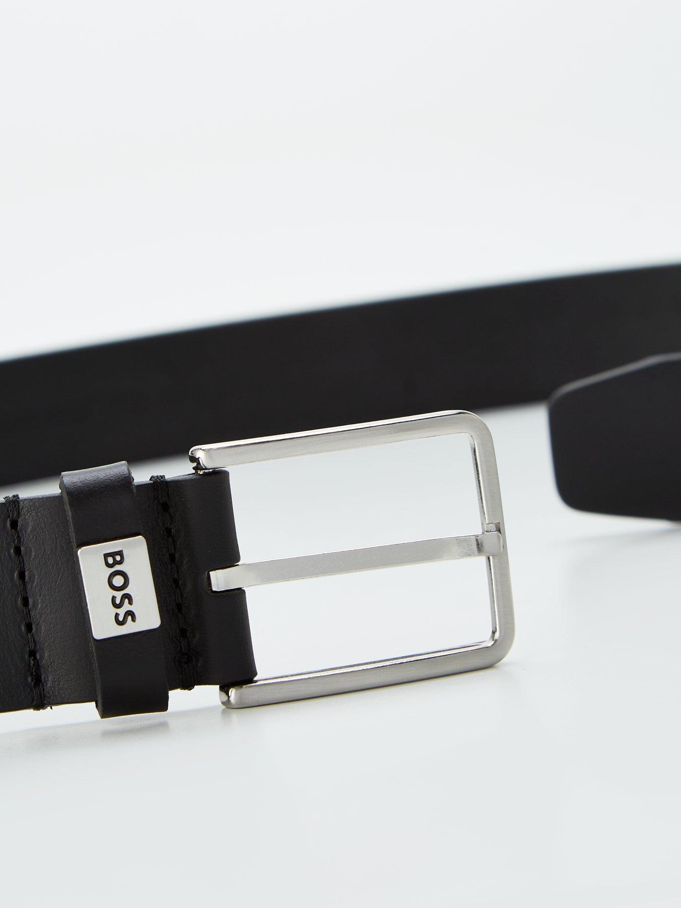 Image 4 of 4 of BOSS Elio 3.5Cm Small Logo Leather Belt - Black