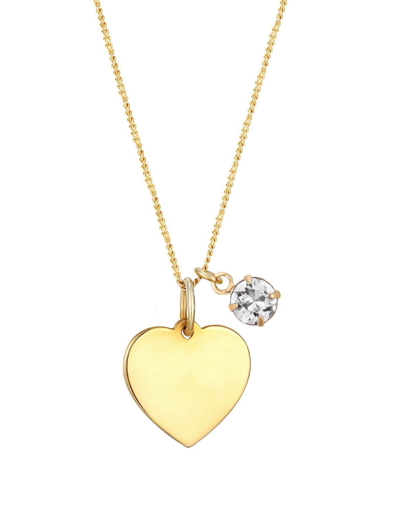Image 4 of 4 of The Love Collection 18ct Gold Plated Sterling silver personalised heart pendant with birthstone charm