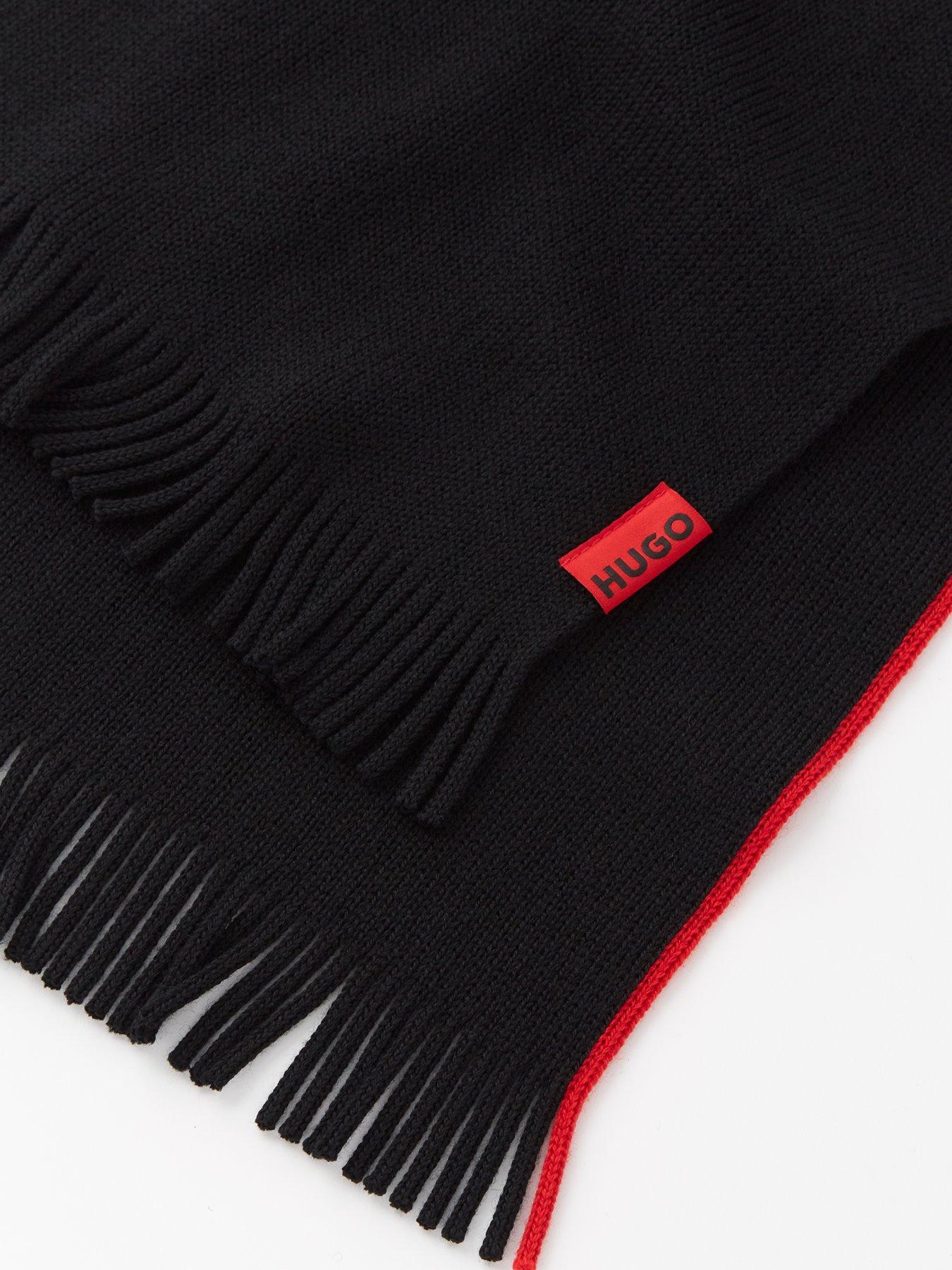 Image 2 of 4 of HUGO Zaschel Beanie Hat &amp; Scarf Gift Set - Black