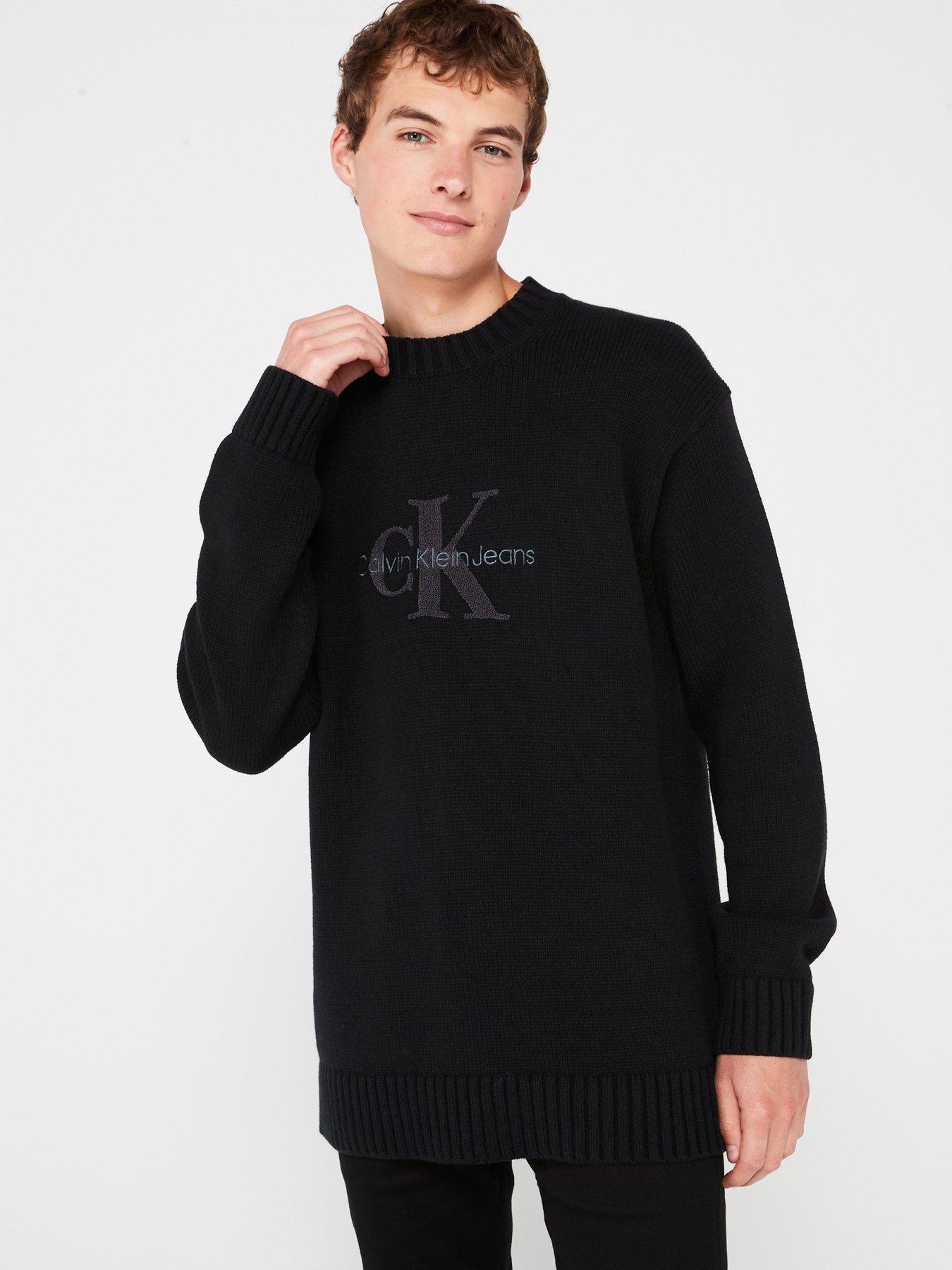 Calvin Klein Jeans Chenille Monologo Knitted Jumper Black Very