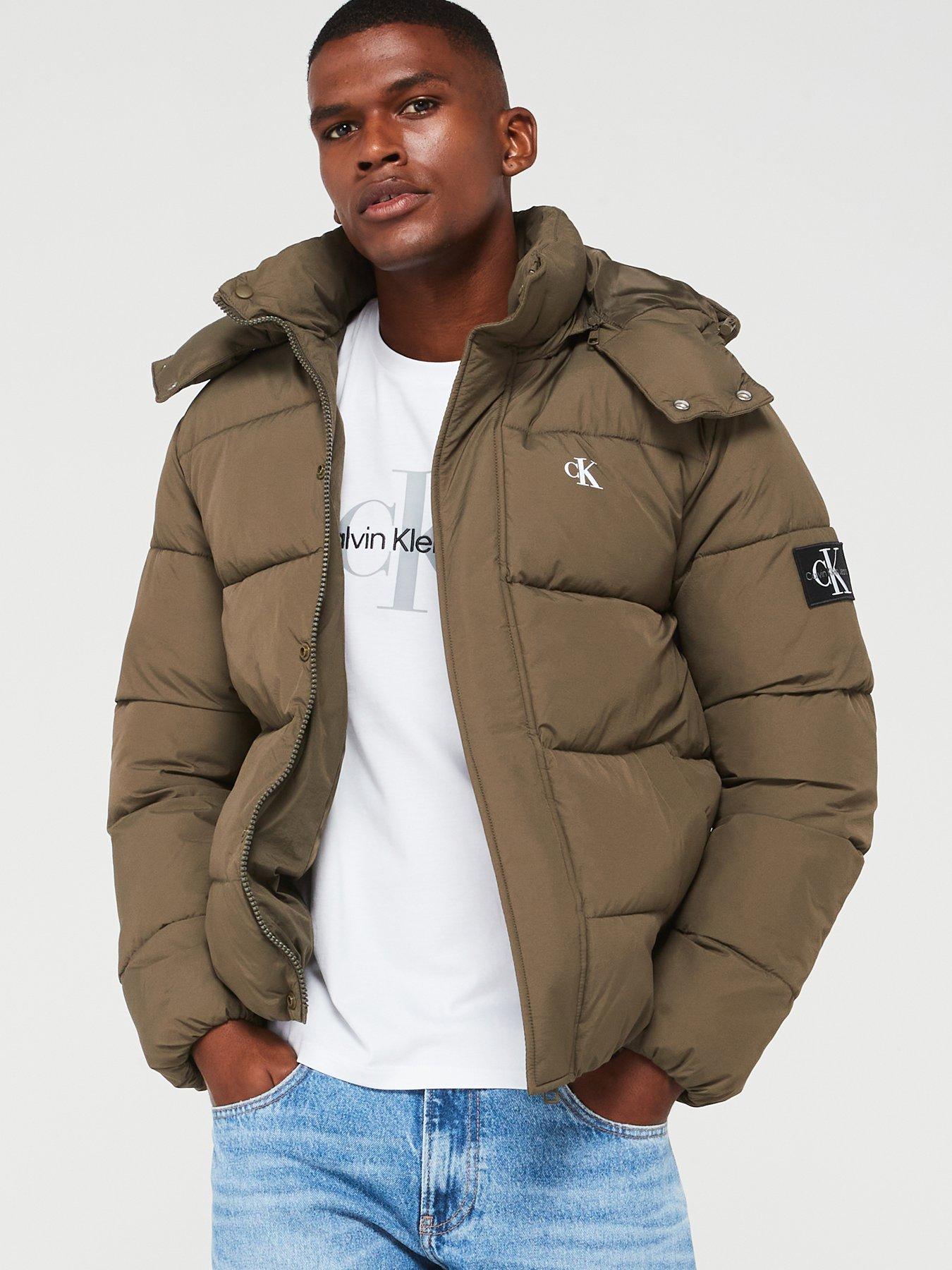 Calvin klein fashion hooded quilted jacket