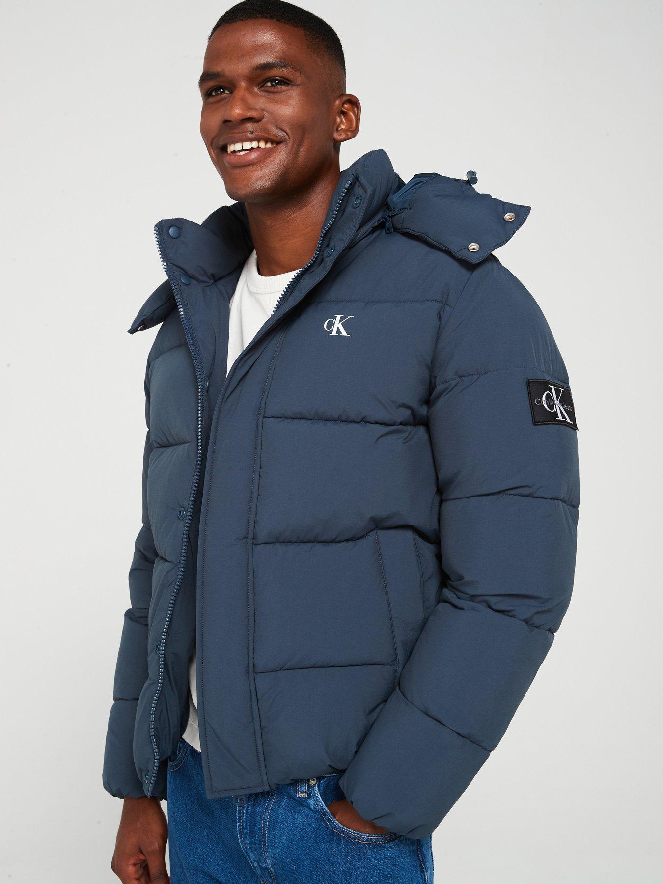 Calvin Klein Jeans Essentials Quilted Hooded Jacket Navy Very