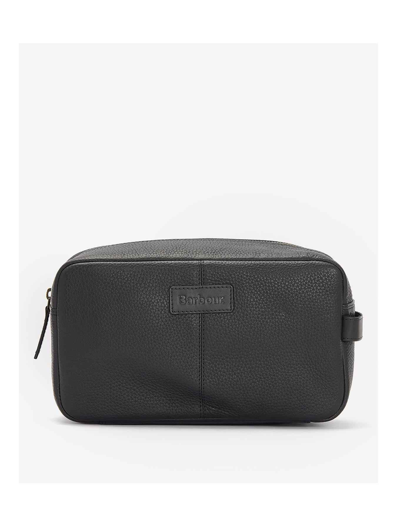 Barbour Highgate Leather Washbag - Black