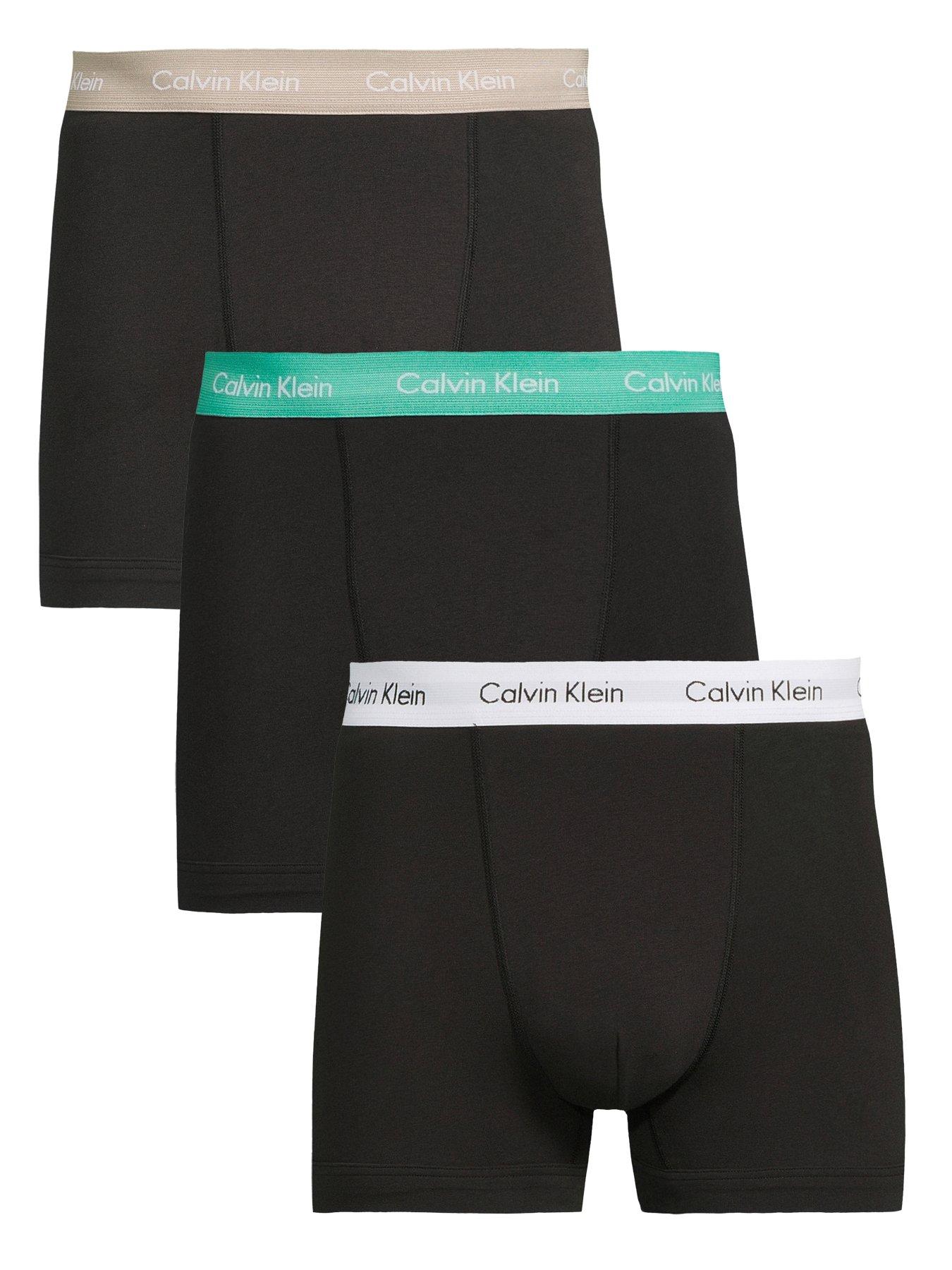 Image of Calvin Klein 3 Pack Cotton Stretch Trunks - Black