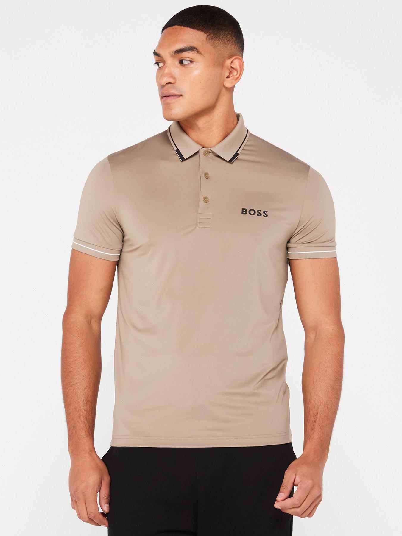 BOSS Paul Pro Slim Fit Polo Shirt - Khaki, Khaki, Size S, Men