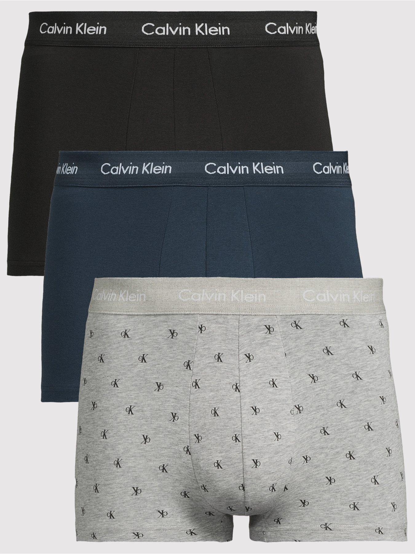 Calvin Klein 3 Pack Cotton Stretch Low Rise Trunks - Assorted, Assorted, Size M, Men